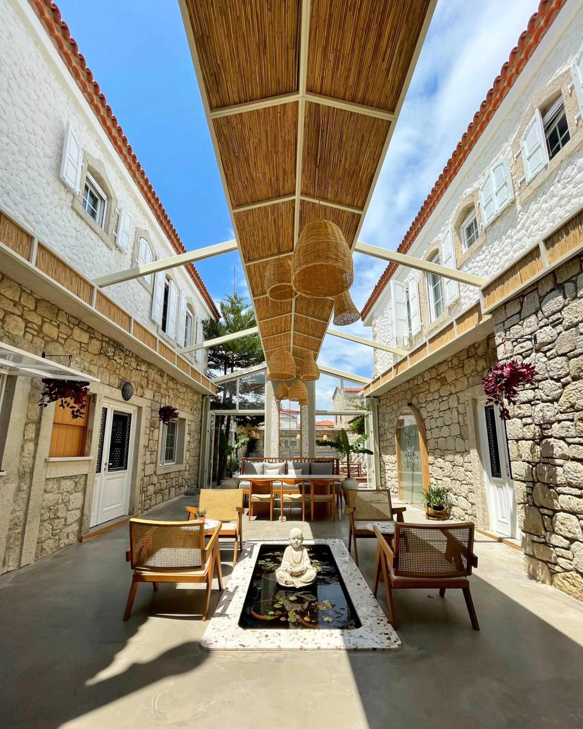 Inner courtyard view in Monk Alaçatı