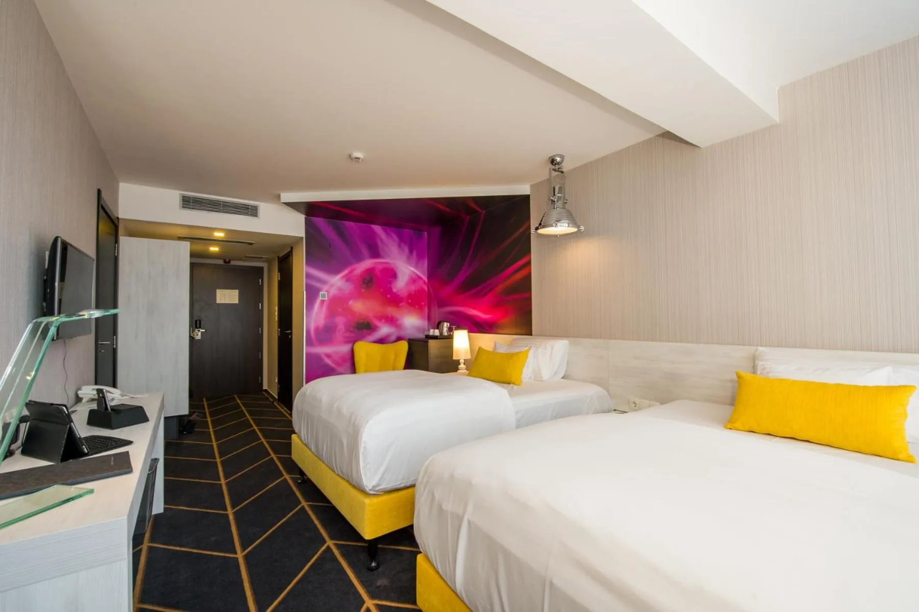 Bed in Science Hotel