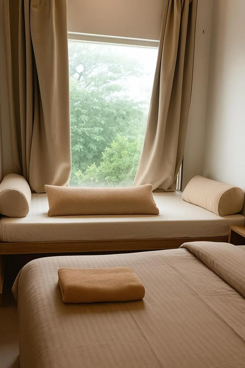 View (from property/room), Bed in hotel-montreal rishikesh madhuban inn