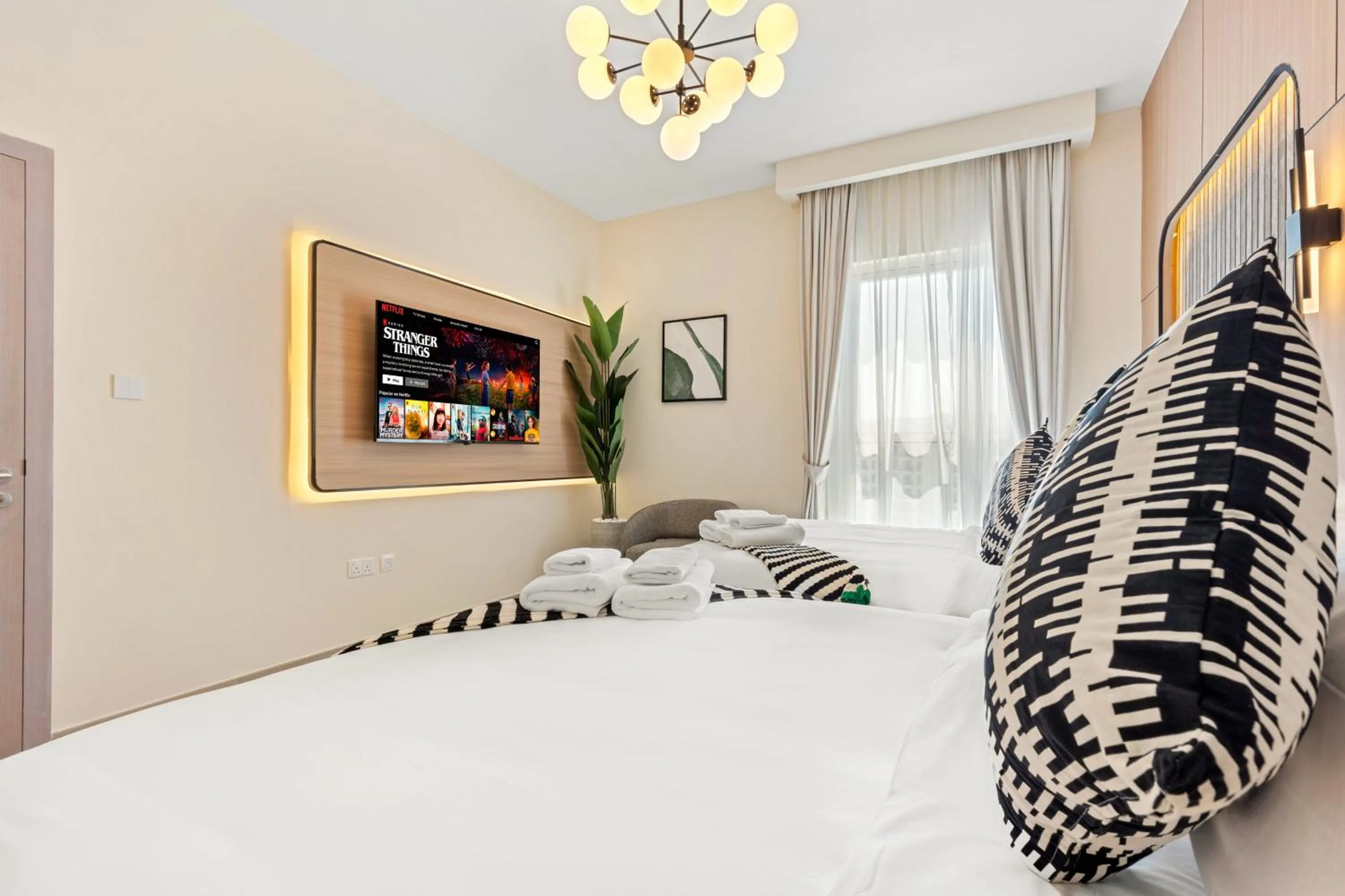 Bedroom, Bed in Desert Key - Perfectly Located Yas Island Premier Apts