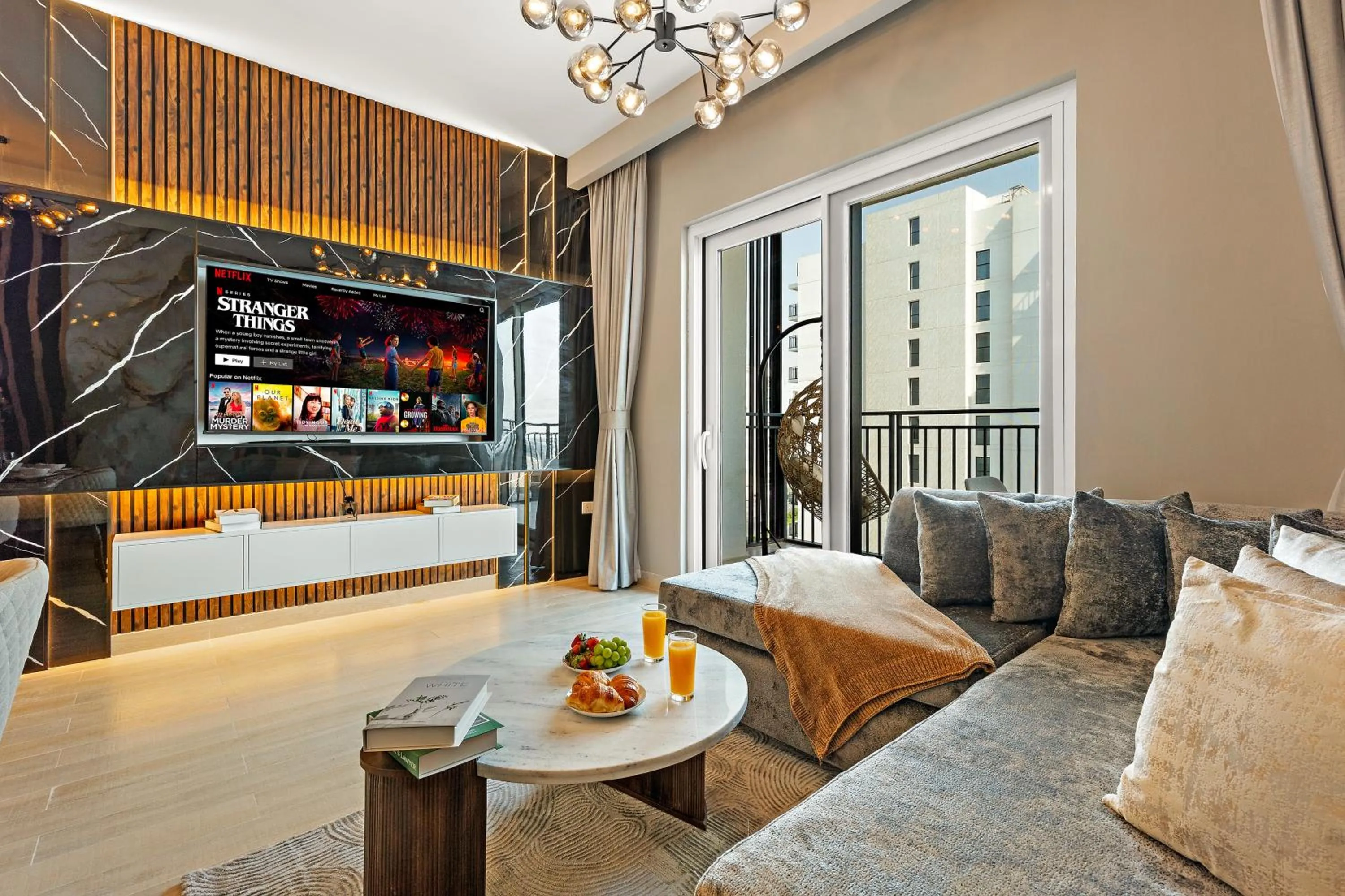 Living room in Desert Key - Perfectly Located Yas Island Premier Apts