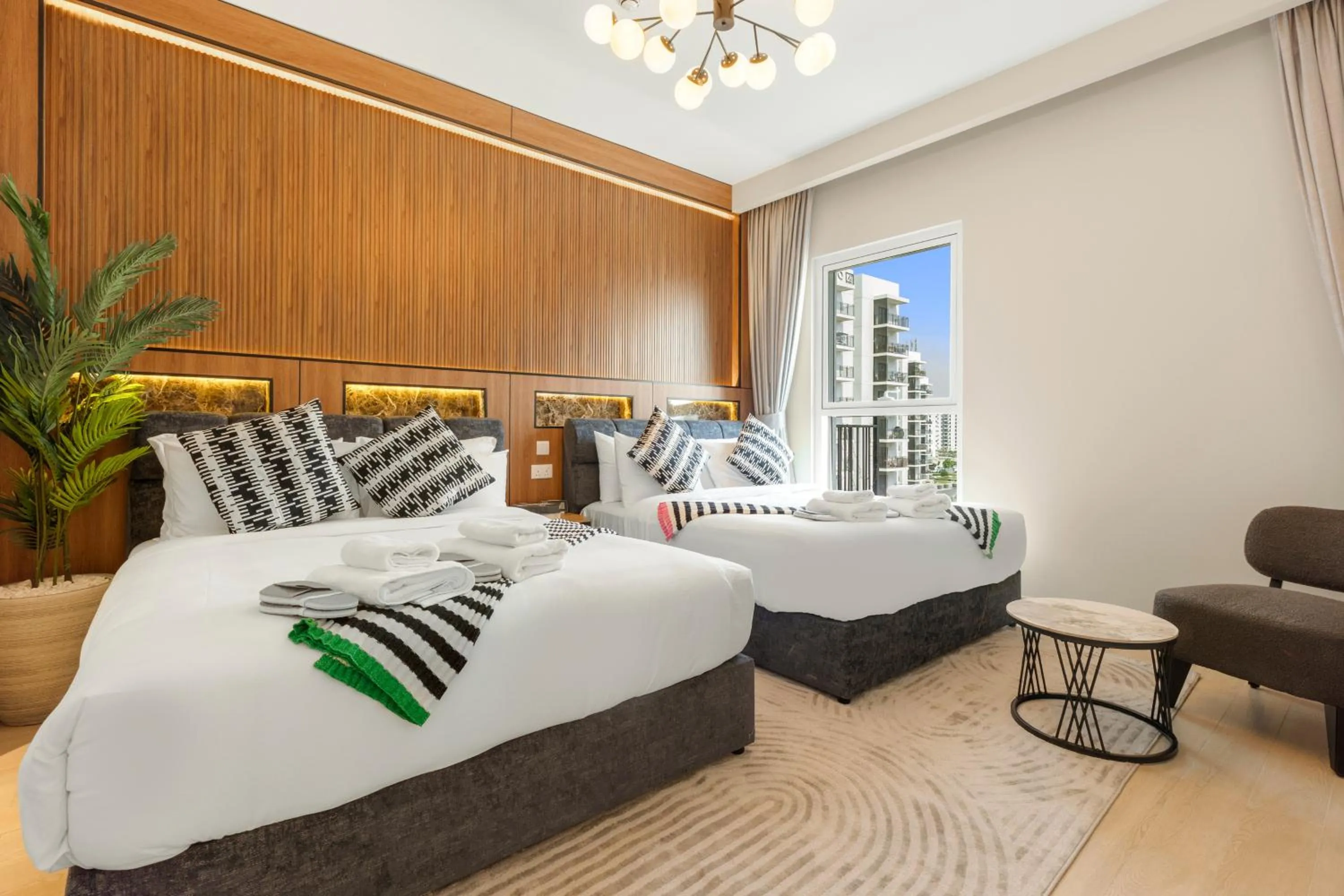 Bedroom, Bed in Desert Key - Perfectly Located Yas Island Premier Apts