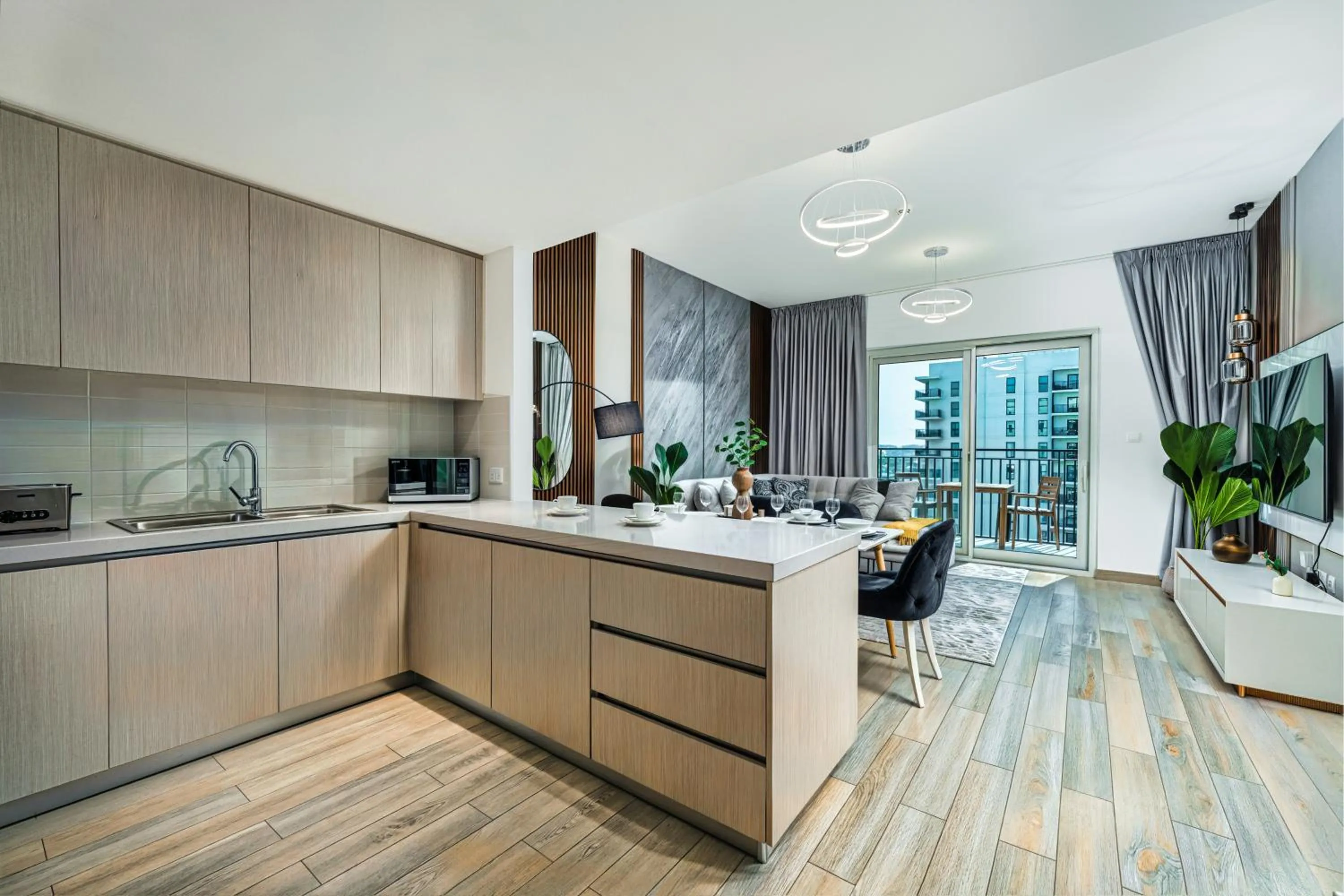 Kitchen or kitchenette in Desert Key - Perfectly Located Yas Island Premier Apts