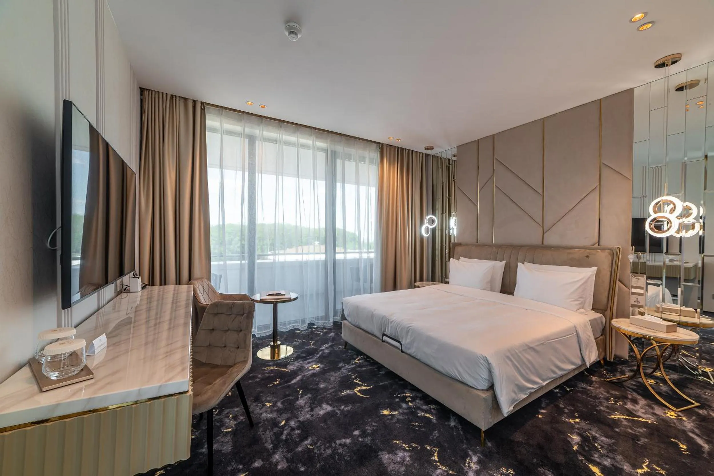 Bathroom, Bed in Elania Resort & Spa