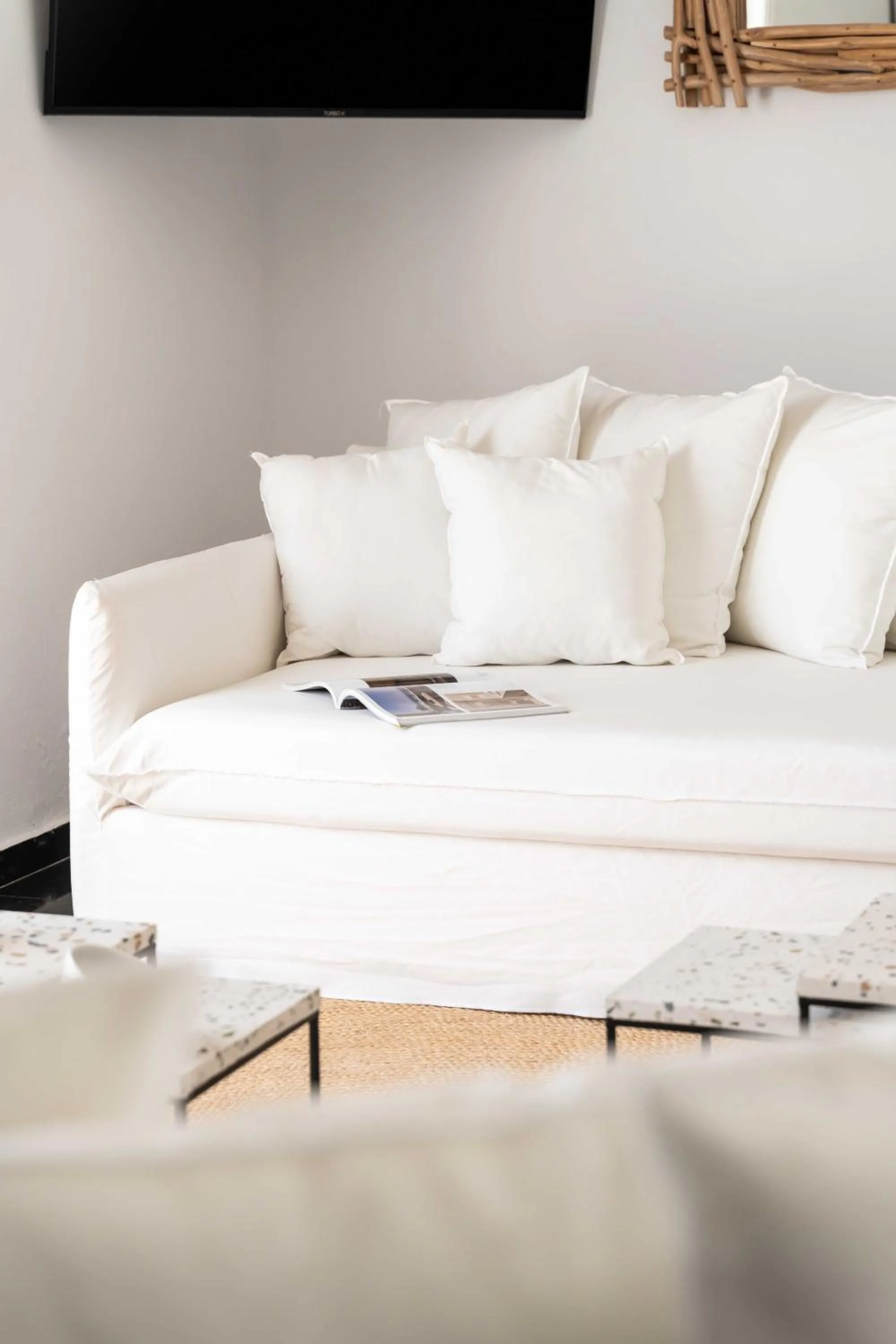 Living room in Tagoo Studios Mykonos