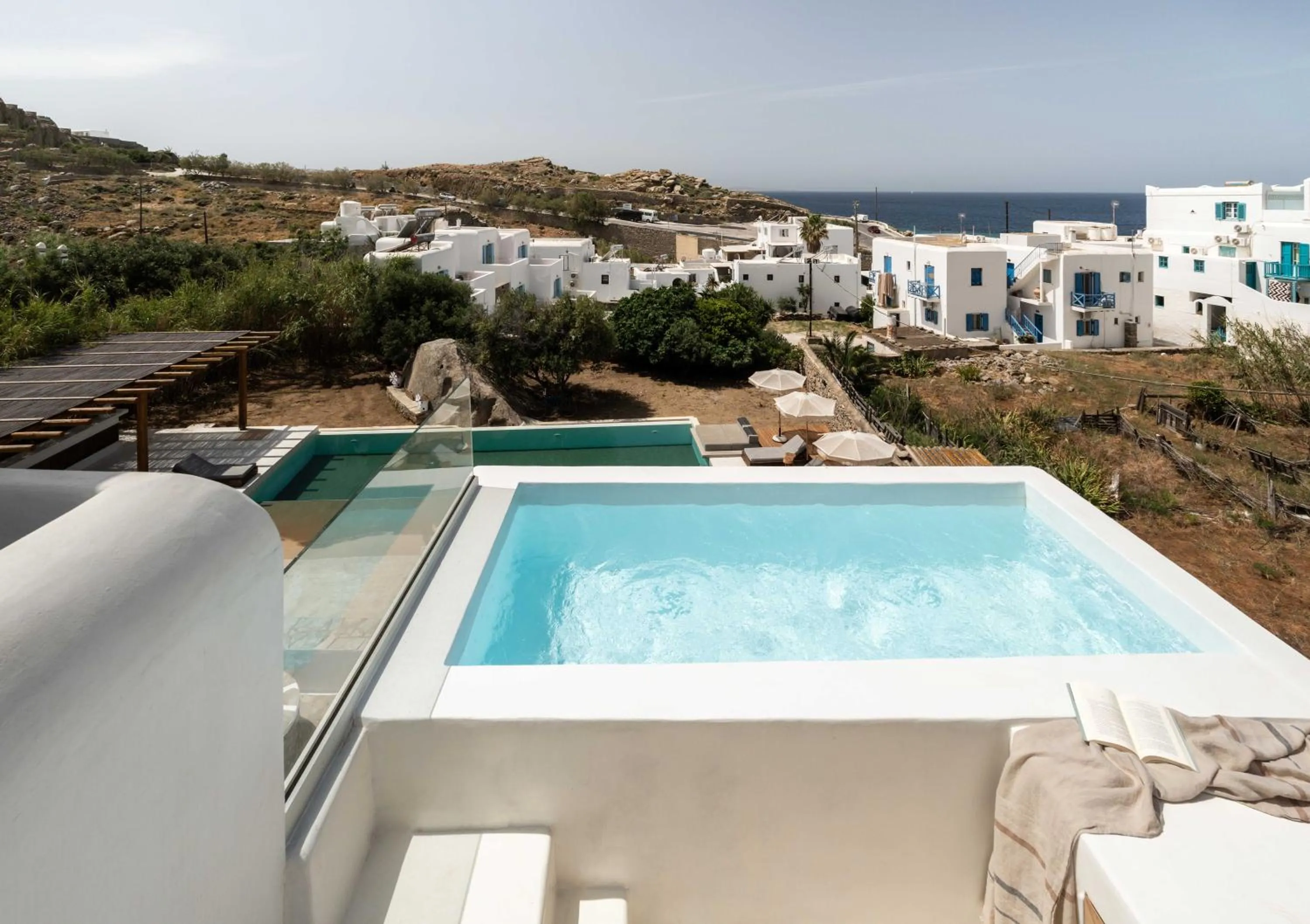 Pool view in Tagoo Studios Mykonos