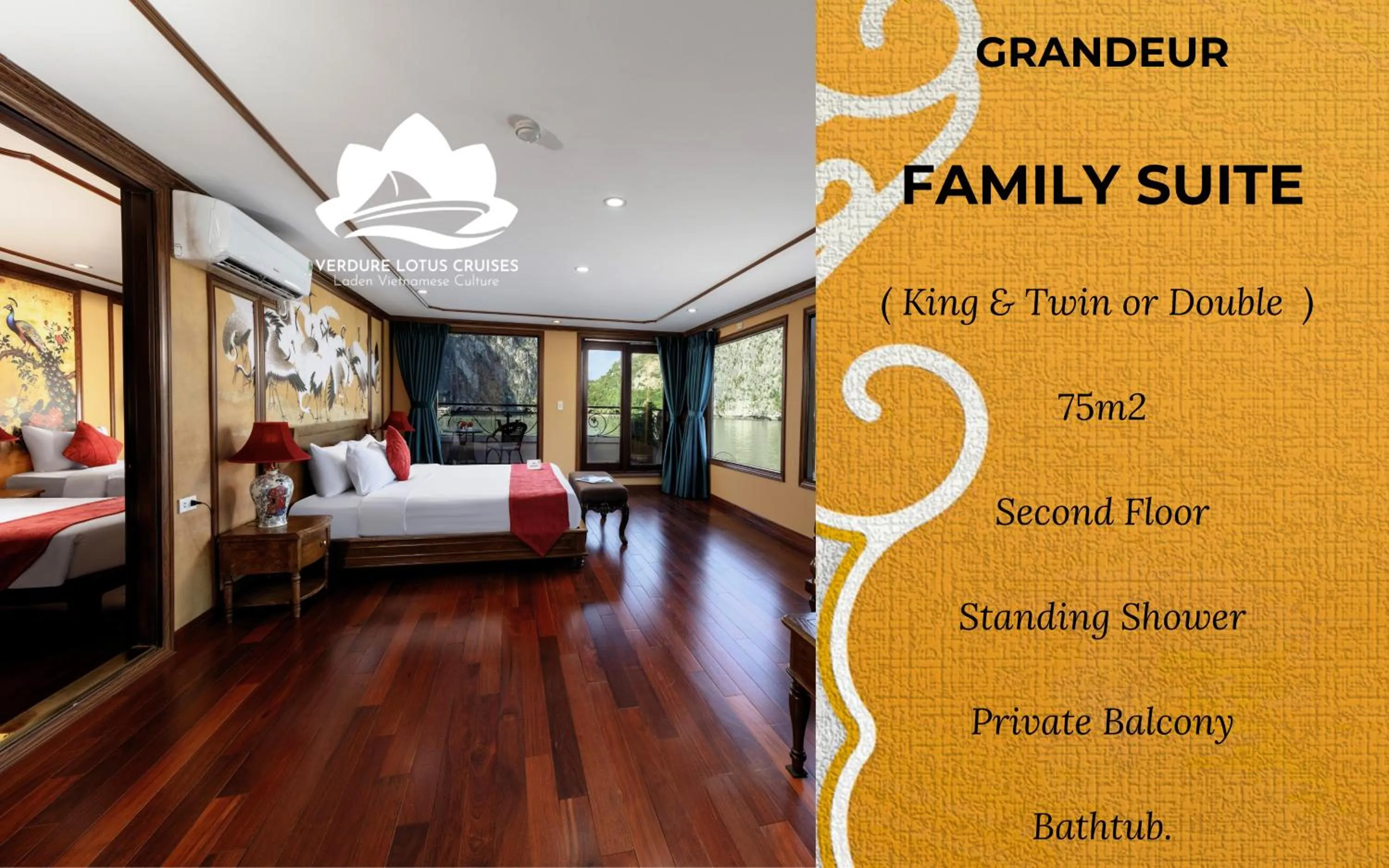 Bedroom, Bed in Verdure Lotus Grandeur Cruise on Ha Long Bay