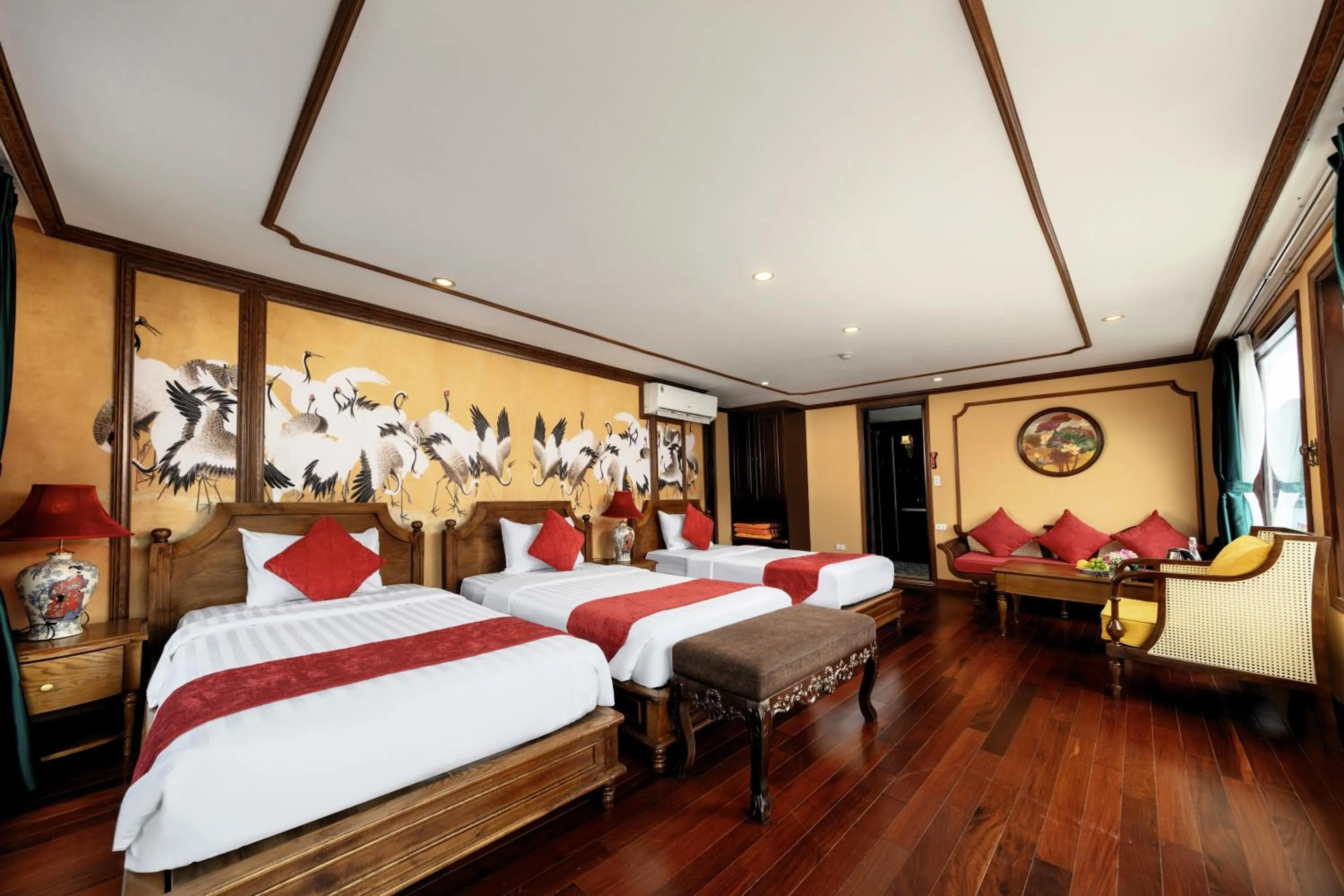 furniture, Bed in Verdure Lotus Grandeur Cruise on Ha Long Bay