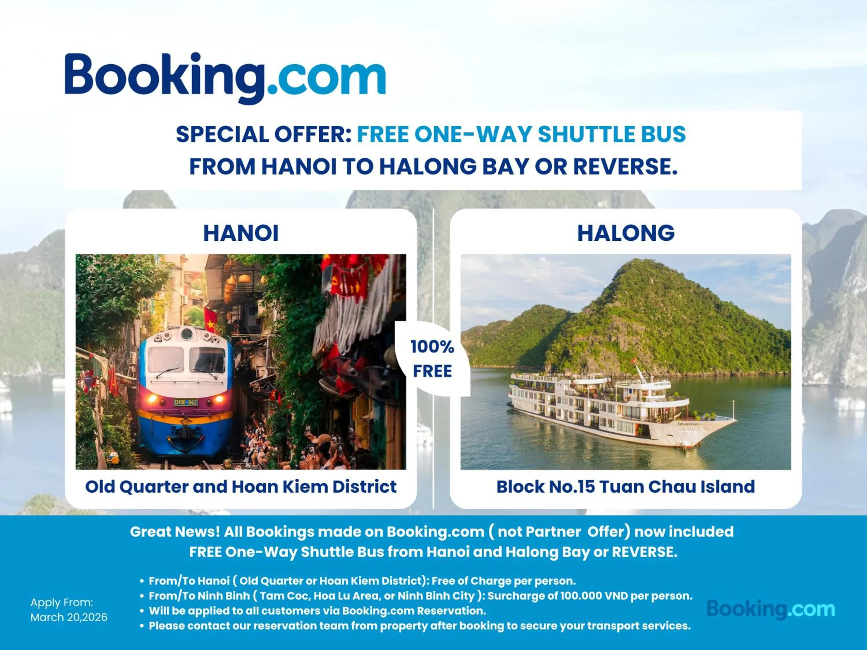 Text overlay in Verdure Lotus Grandeur Cruise on Ha Long Bay