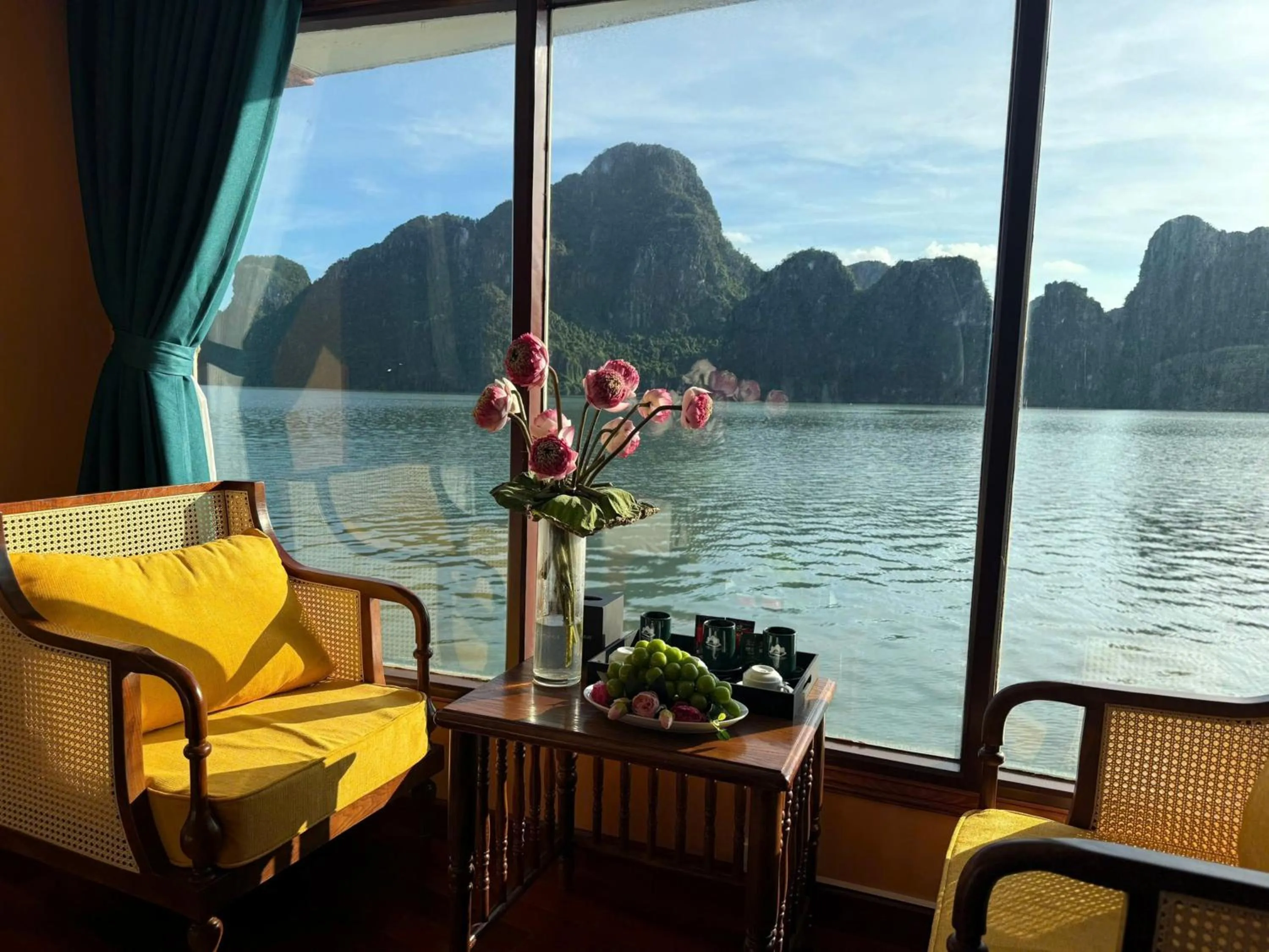 Seating area in Verdure Lotus Grandeur Cruise on Ha Long Bay