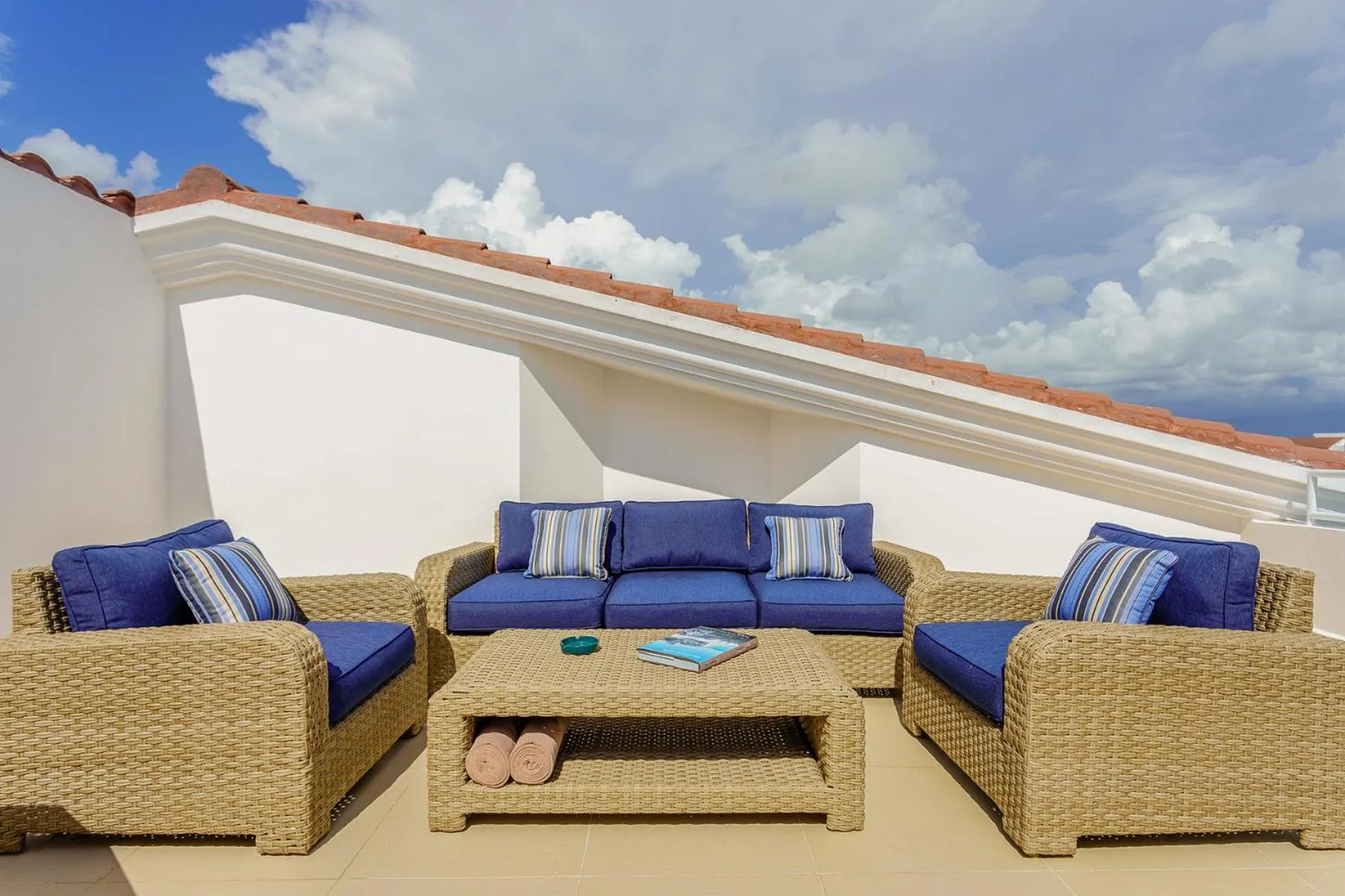 Patio in Luxury Condos at Mareazul Beachfront Complex with Resort-Style Amenities