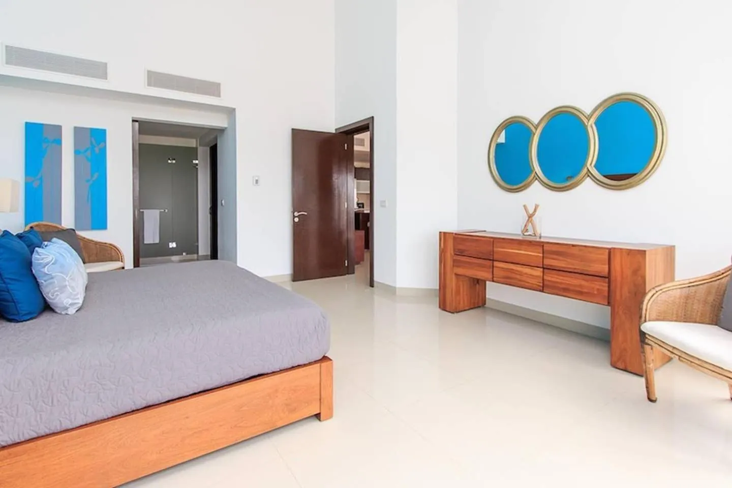 Bed in Luxury Condos at Mareazul Beachfront Complex with Resort-Style Amenities