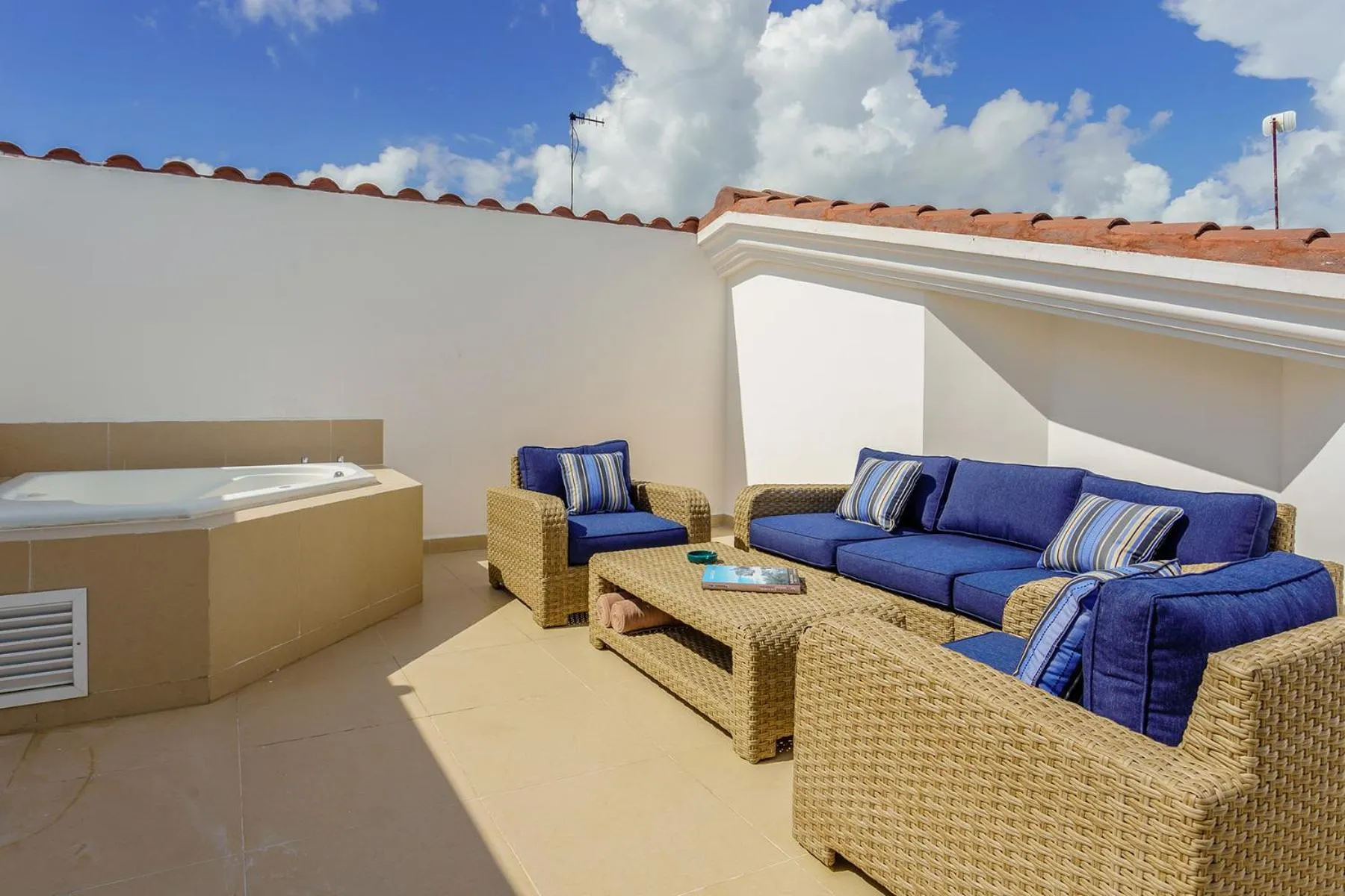 Patio in Luxury Condos at Mareazul Beachfront Complex with Resort-Style Amenities