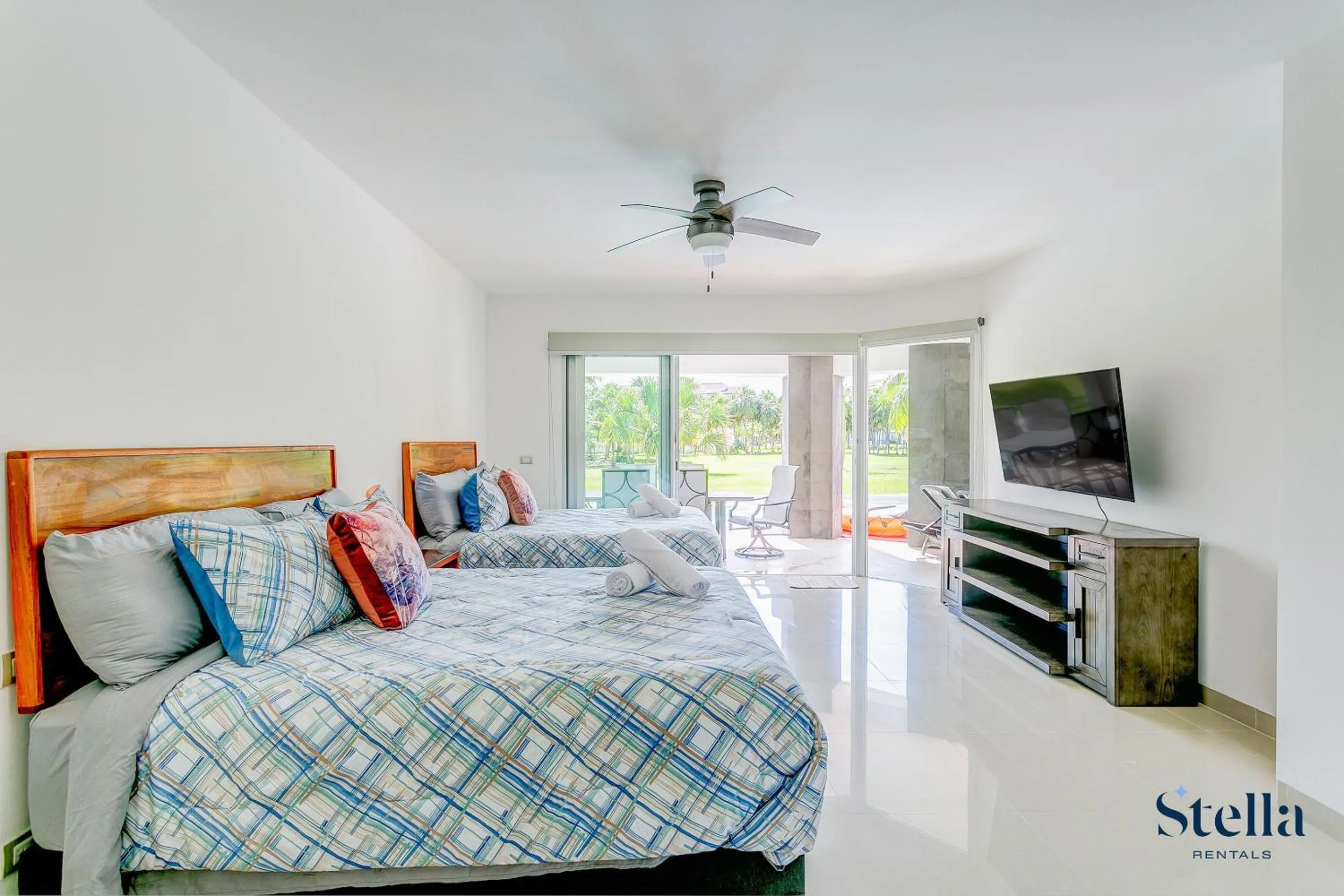 Bed in Luxury Condos at Mareazul Beachfront Complex with Resort-Style Amenities