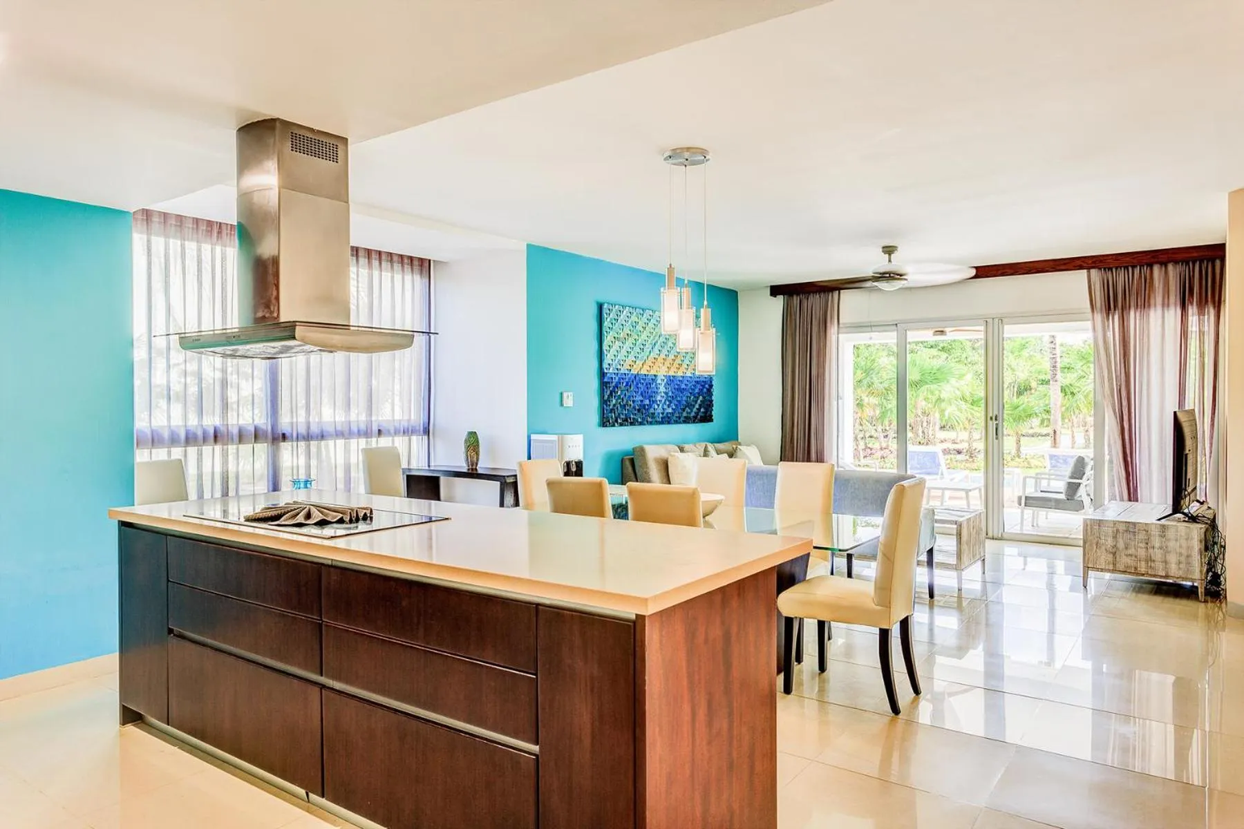 TV and multimedia in Luxury Condos at Mareazul Beachfront Complex with Resort-Style Amenities