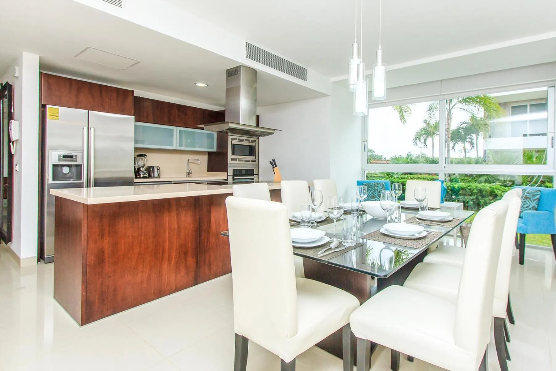 kitchen in Luxury Condos at Mareazul Beachfront Complex with Resort-Style Amenities