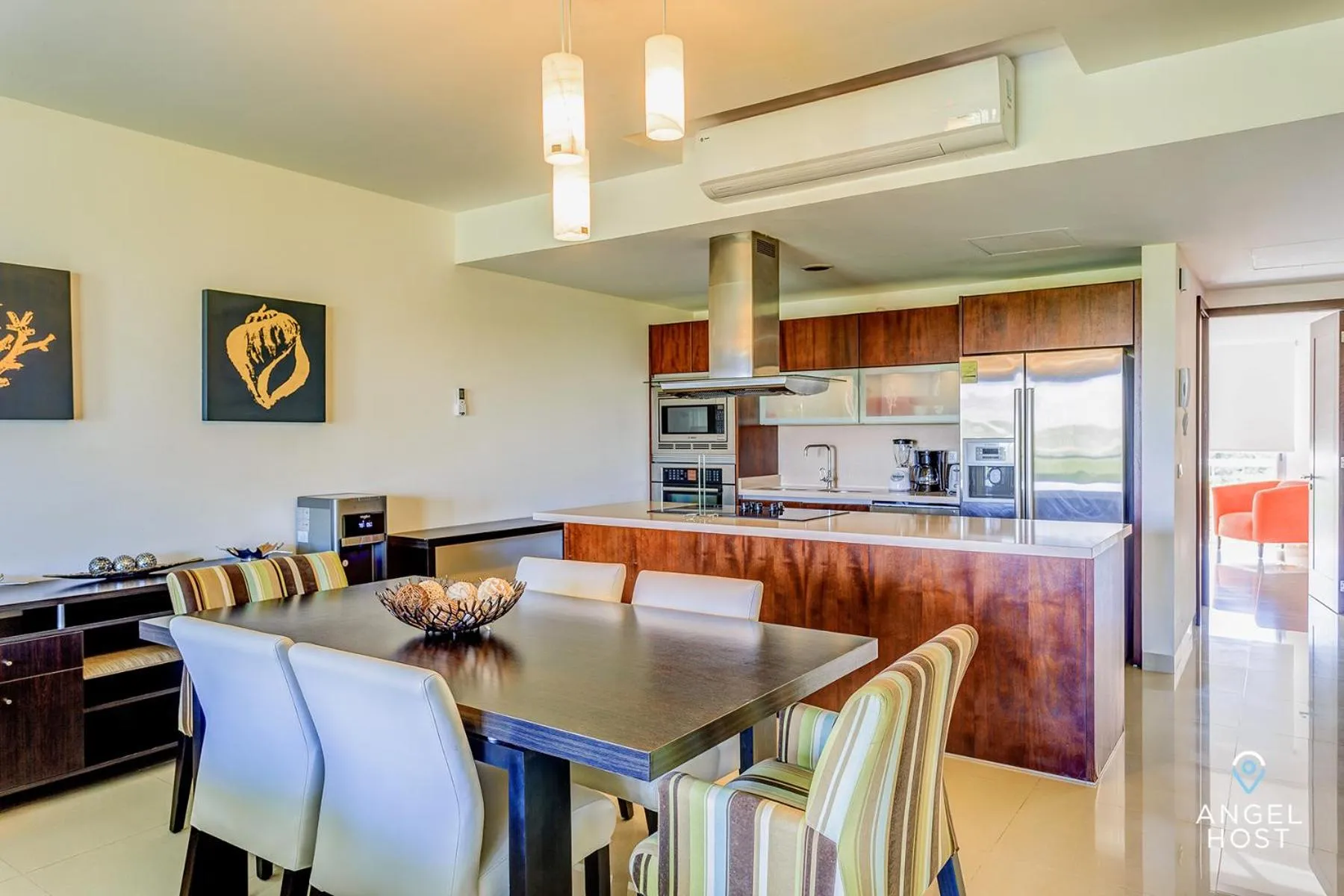 kitchen in Luxury Condos at Mareazul Beachfront Complex with Resort-Style Amenities