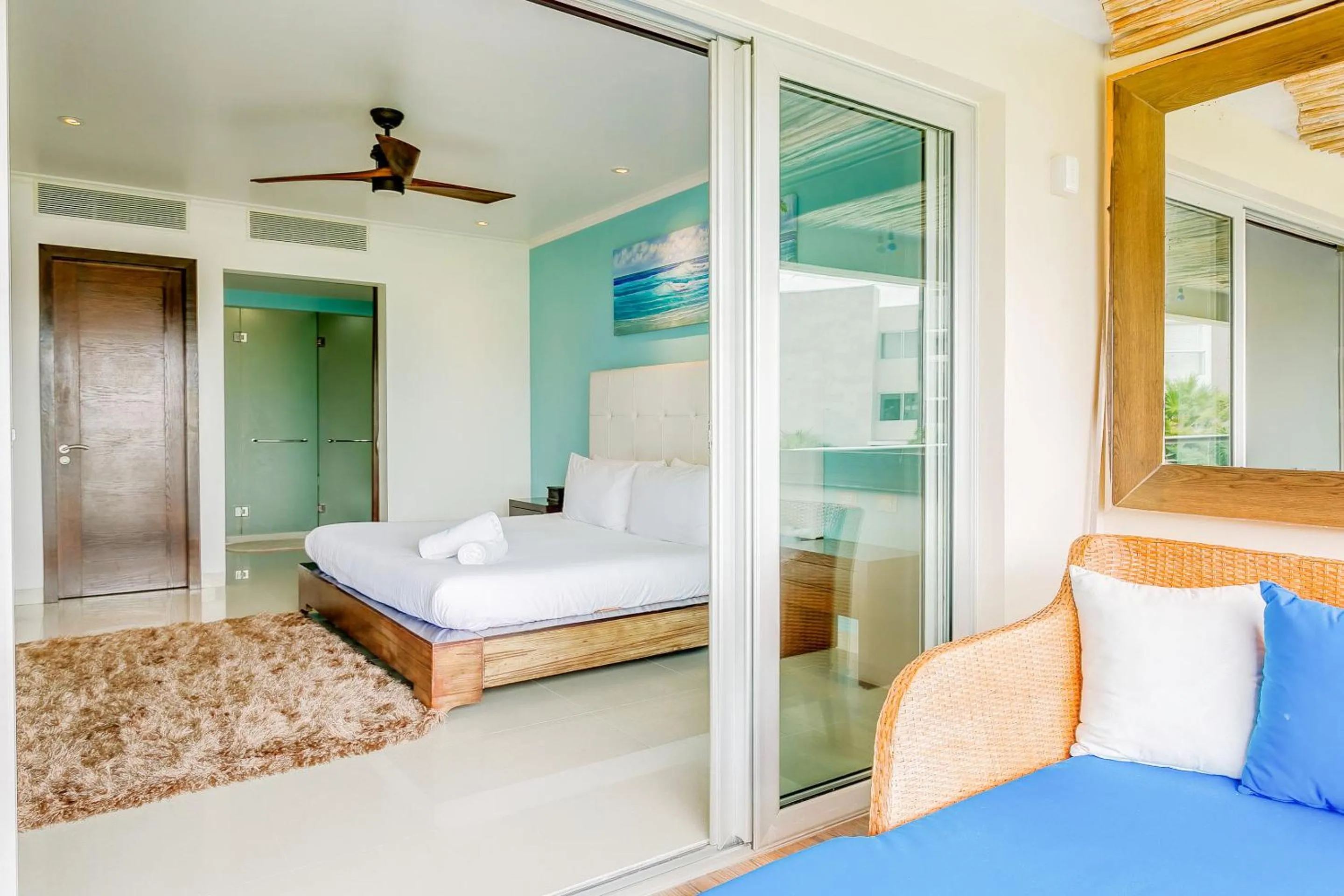 Bedroom, Bed in Luxury Condos at Mareazul Beachfront Complex with Resort-Style Amenities
