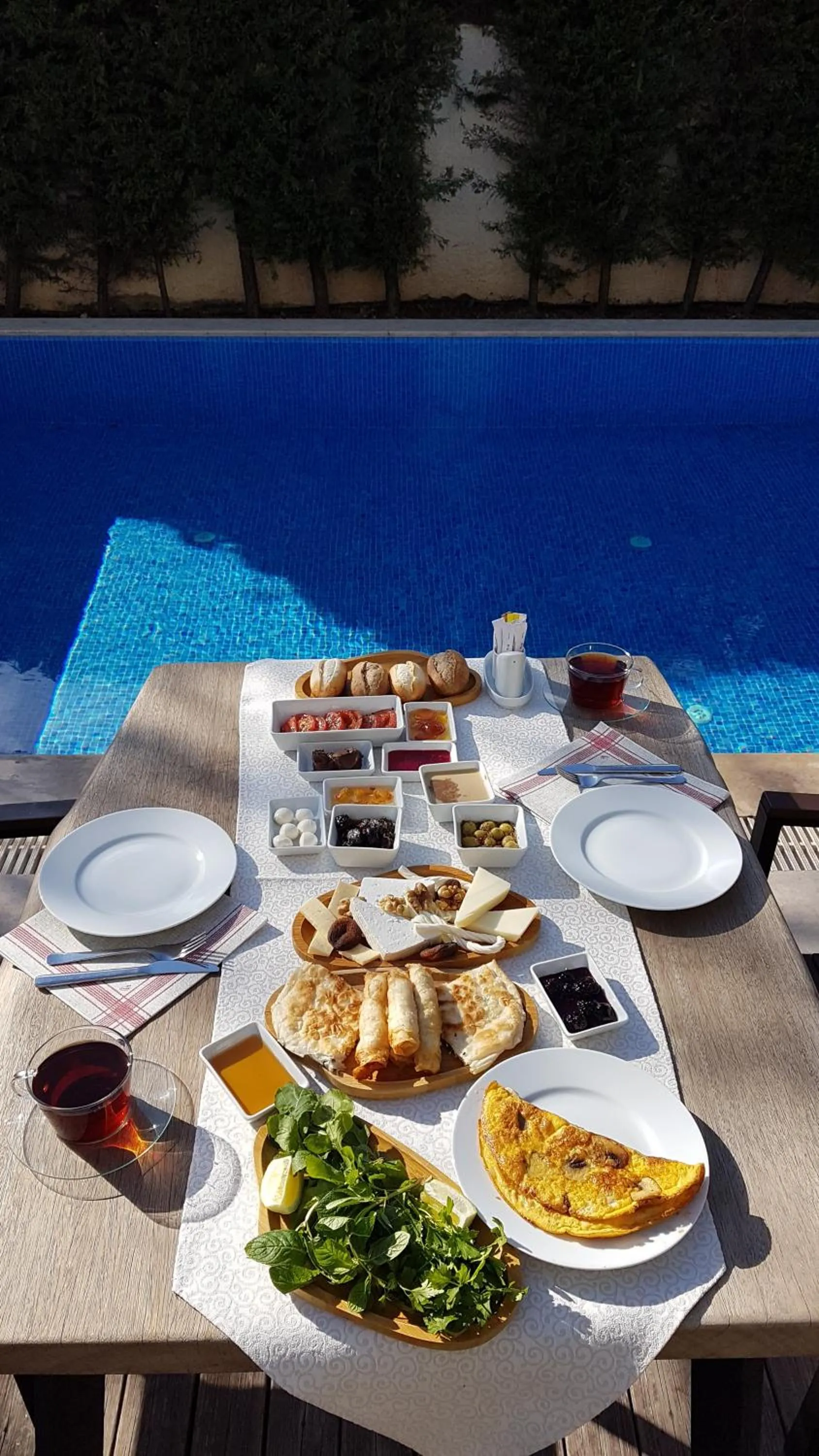 Pool view in Rebetiko Hotel