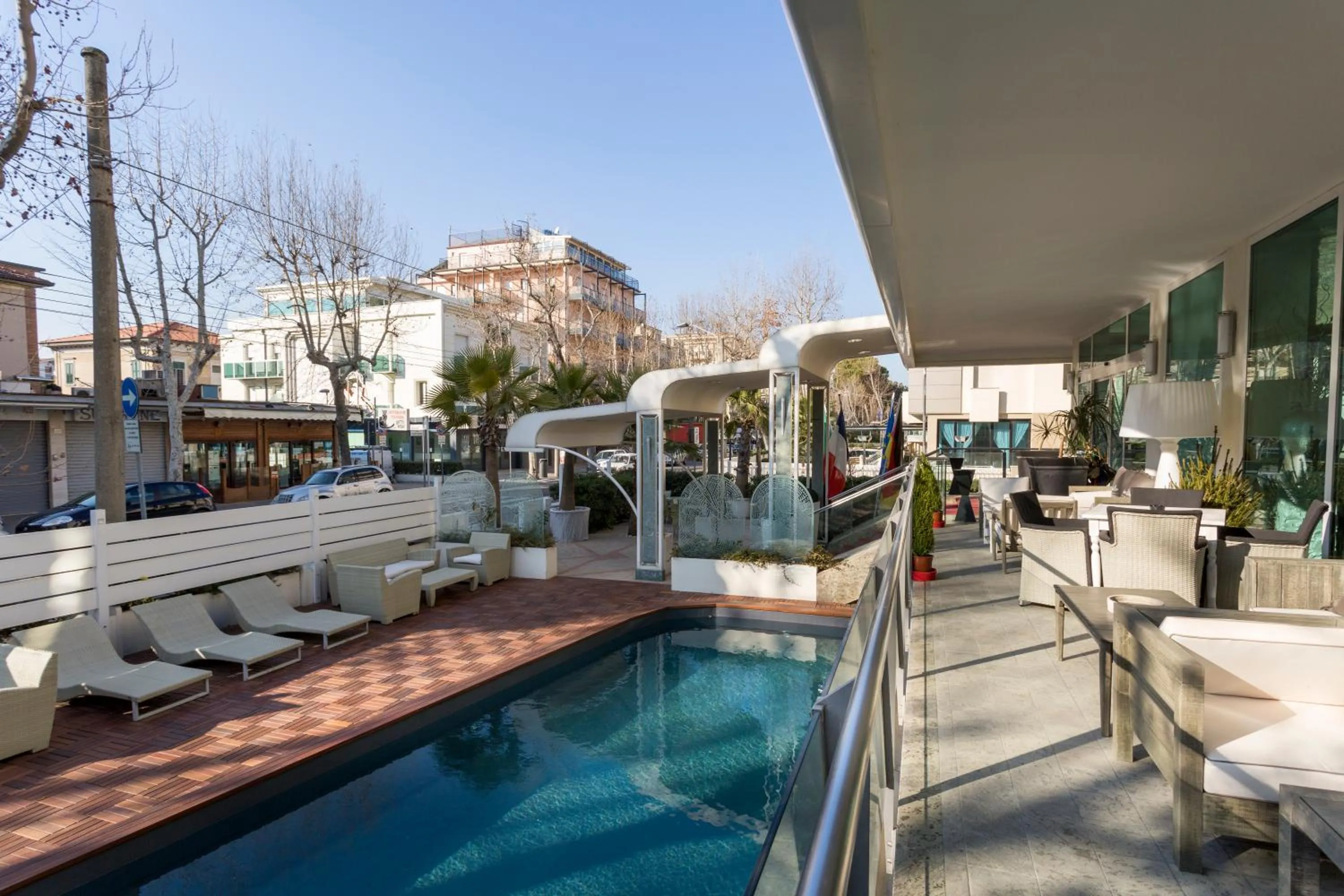 Pool view in Best Western Maison B Hotel