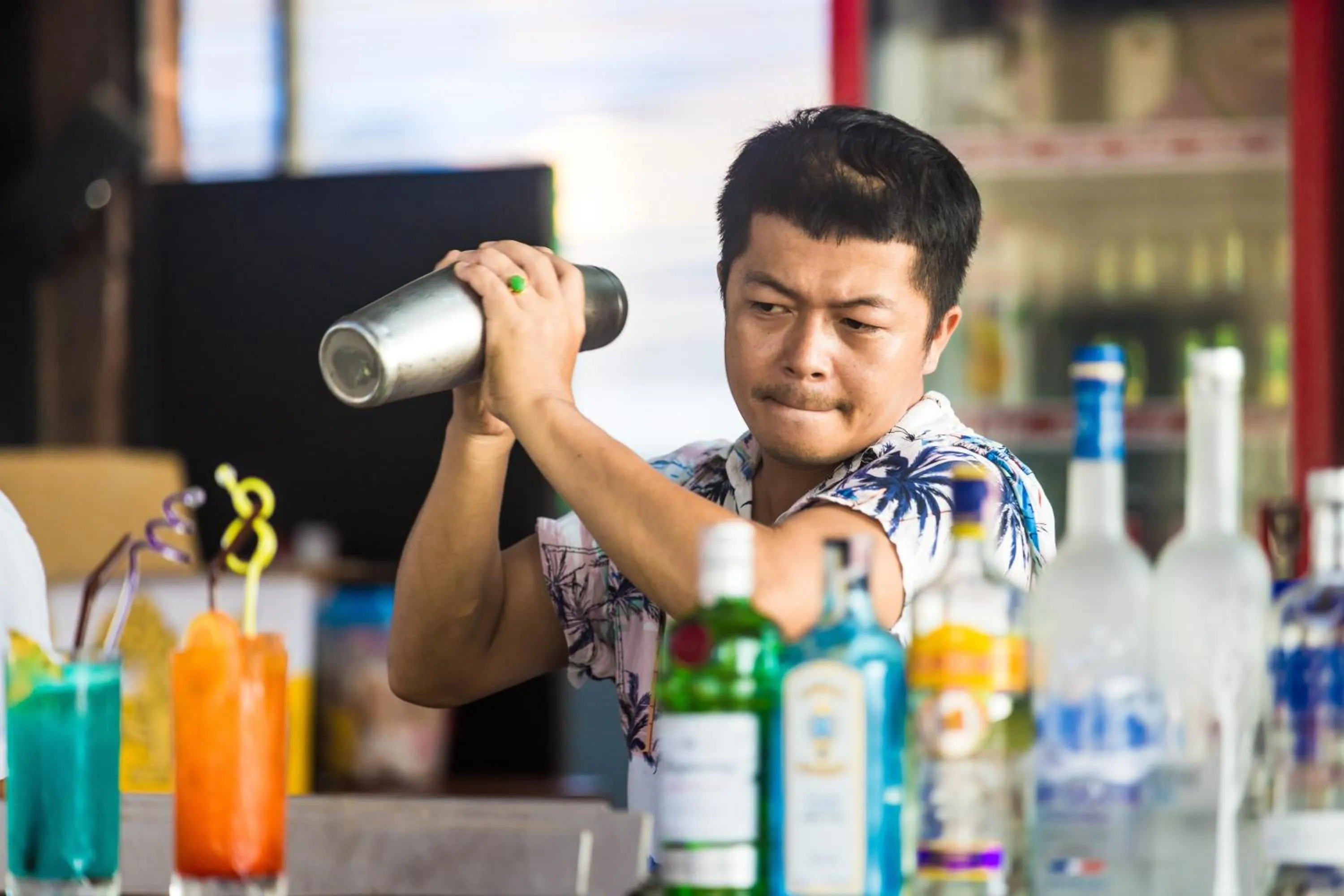 People in BJ & Radisson Sea View Hotel