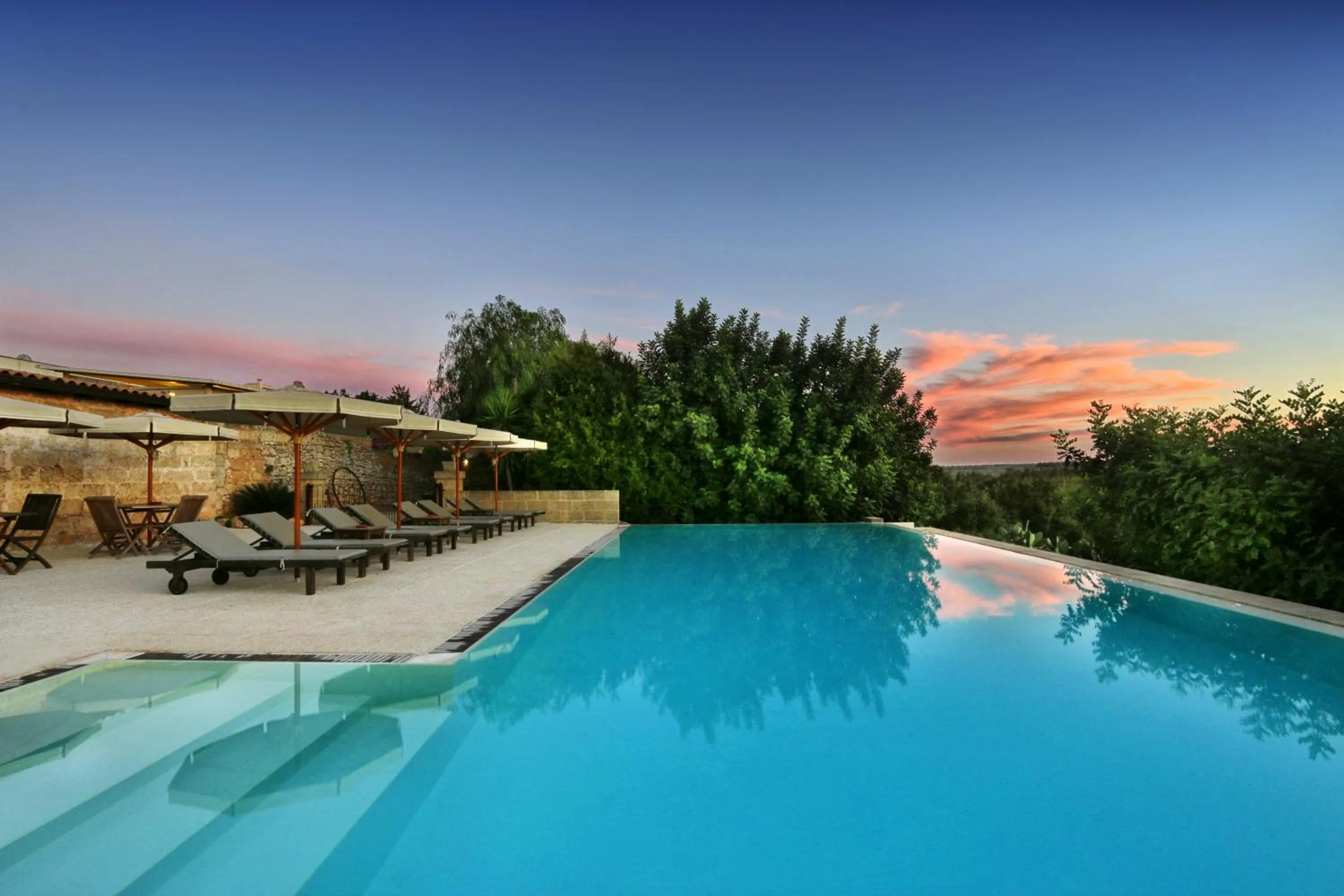 Pool view in Antica Masseria Pescu