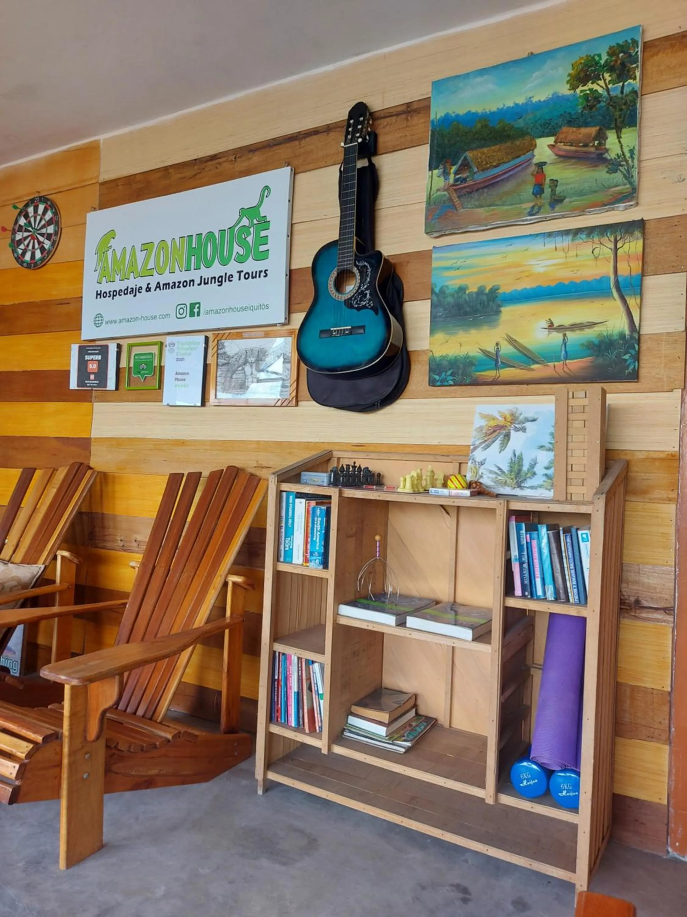 Library in Amazon House Hostel