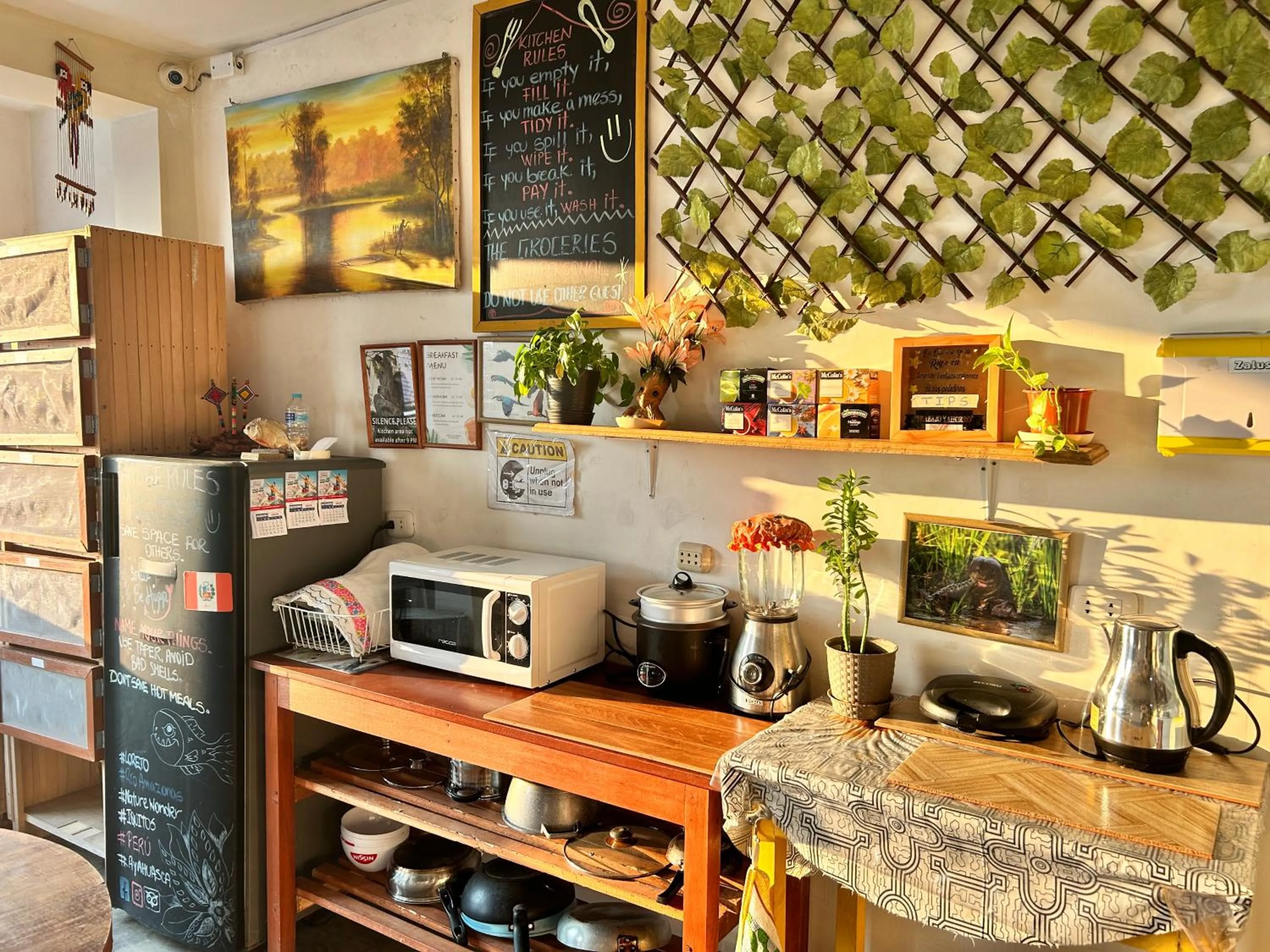 Coffee/tea facilities in Amazon House Hostel