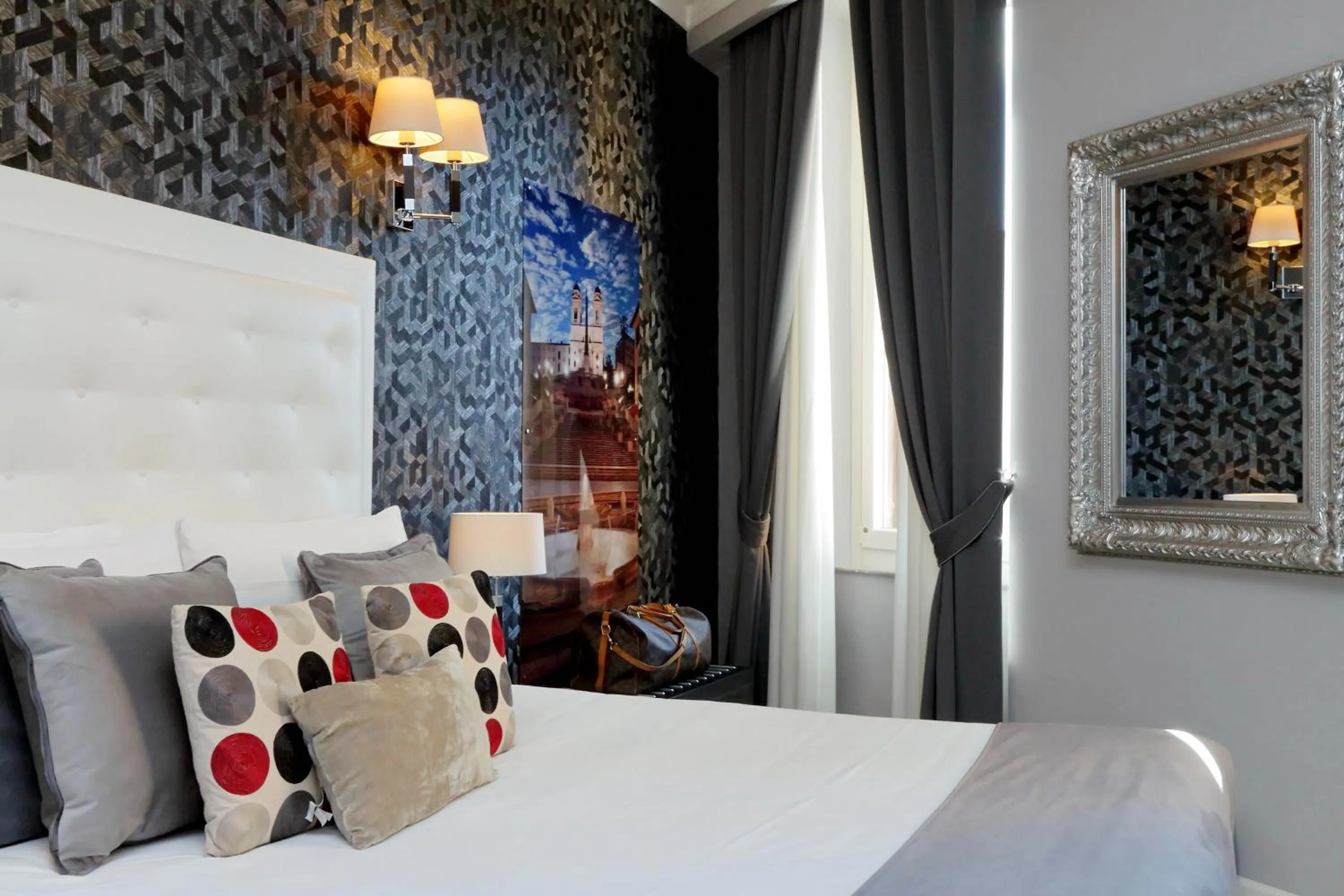 Bed in Sistina Twentythree luxury rooms