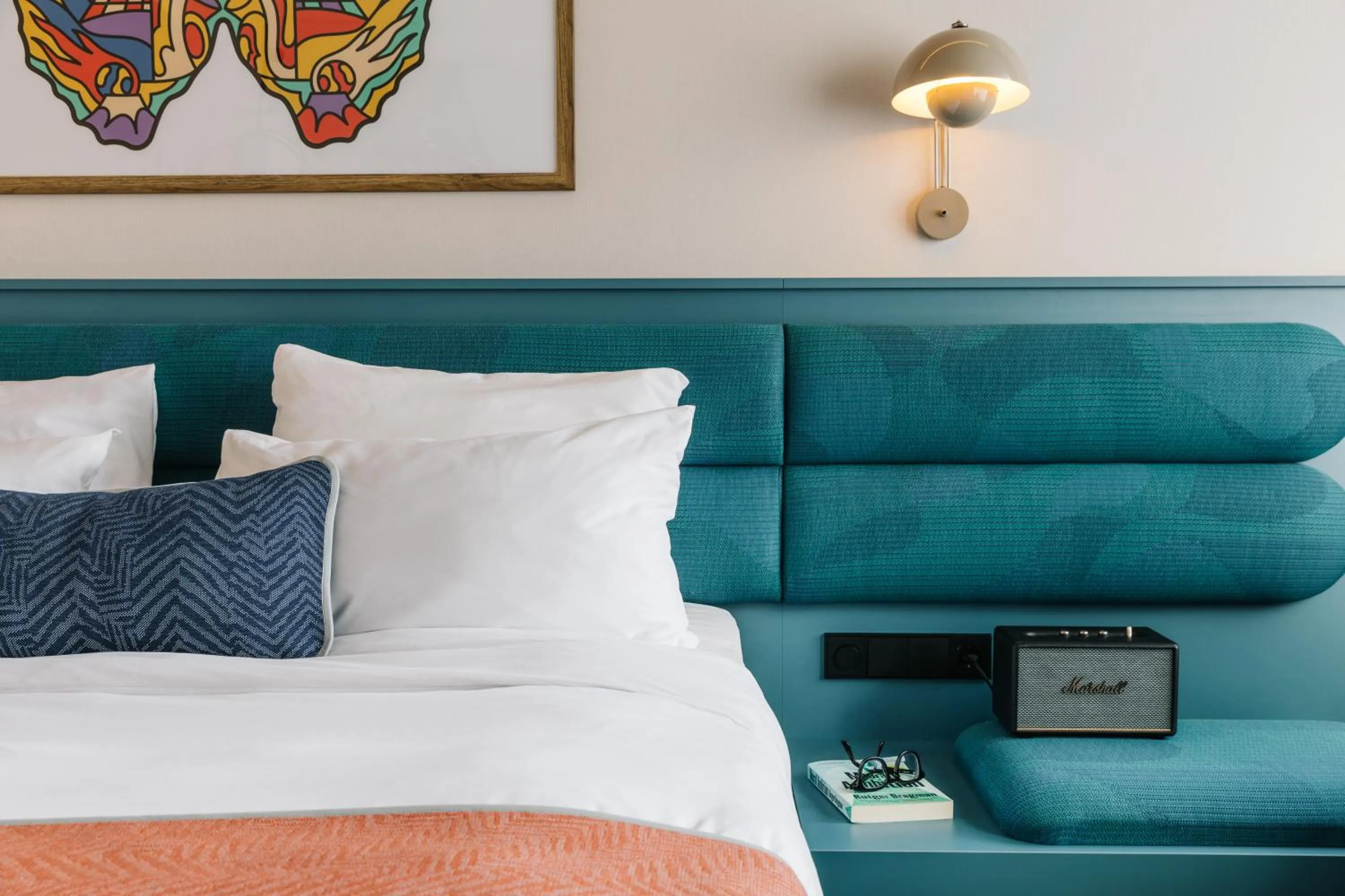 Decorative detail, Bed in The Social Hub Amsterdam City