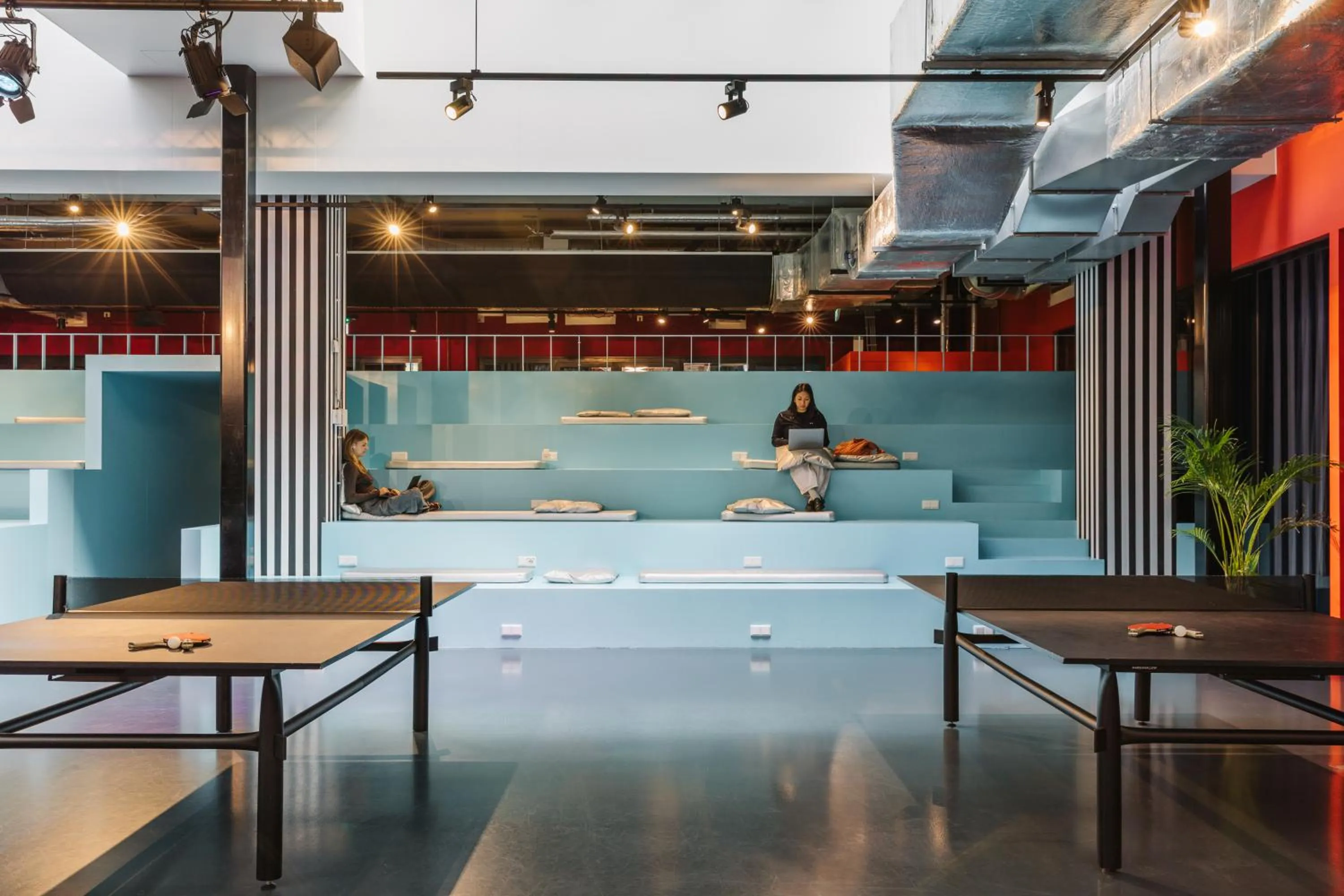 Seating area in The Social Hub Amsterdam City