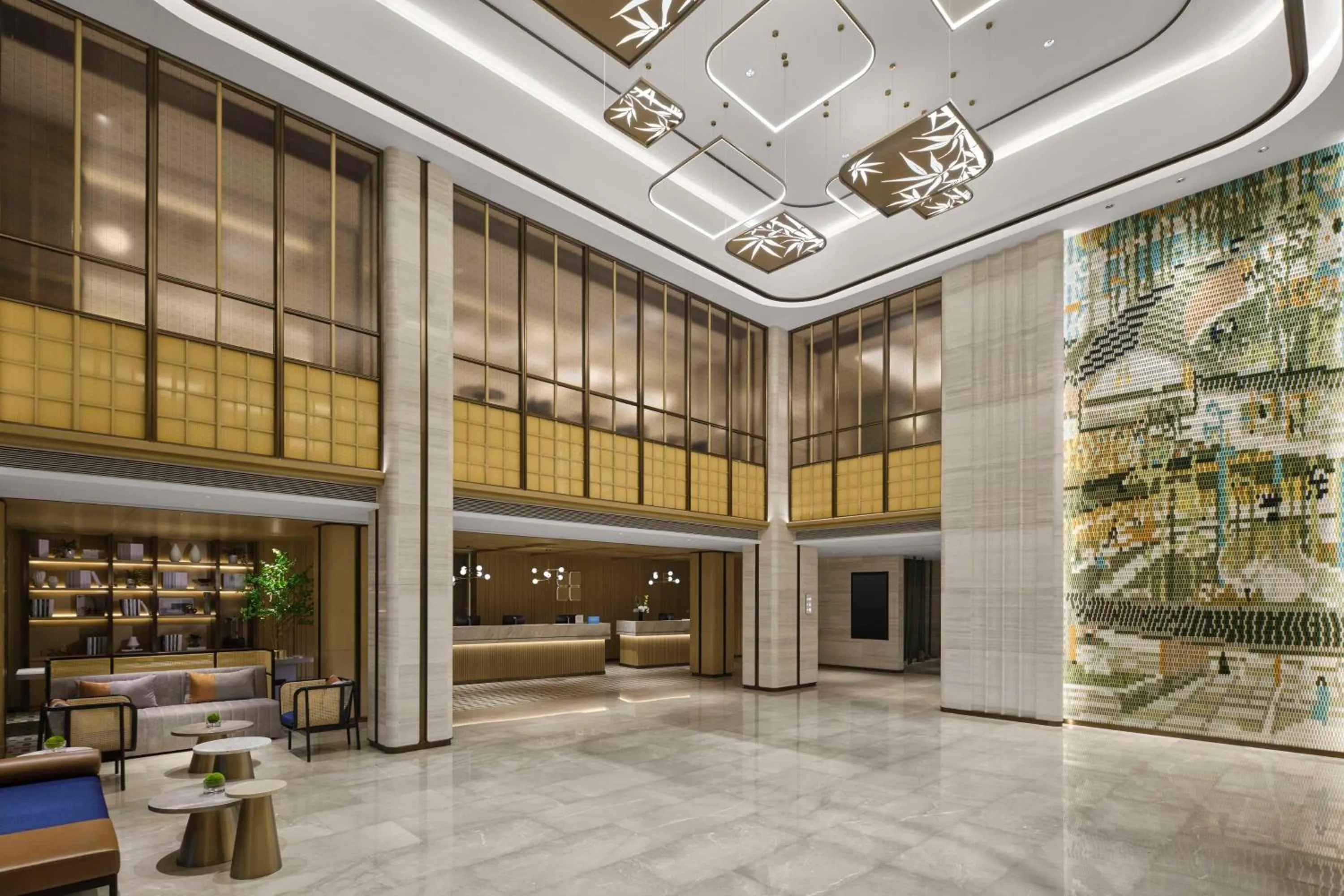 Lobby or reception in Hilton Garden Inn Chengdu Tianfu Panda Tower