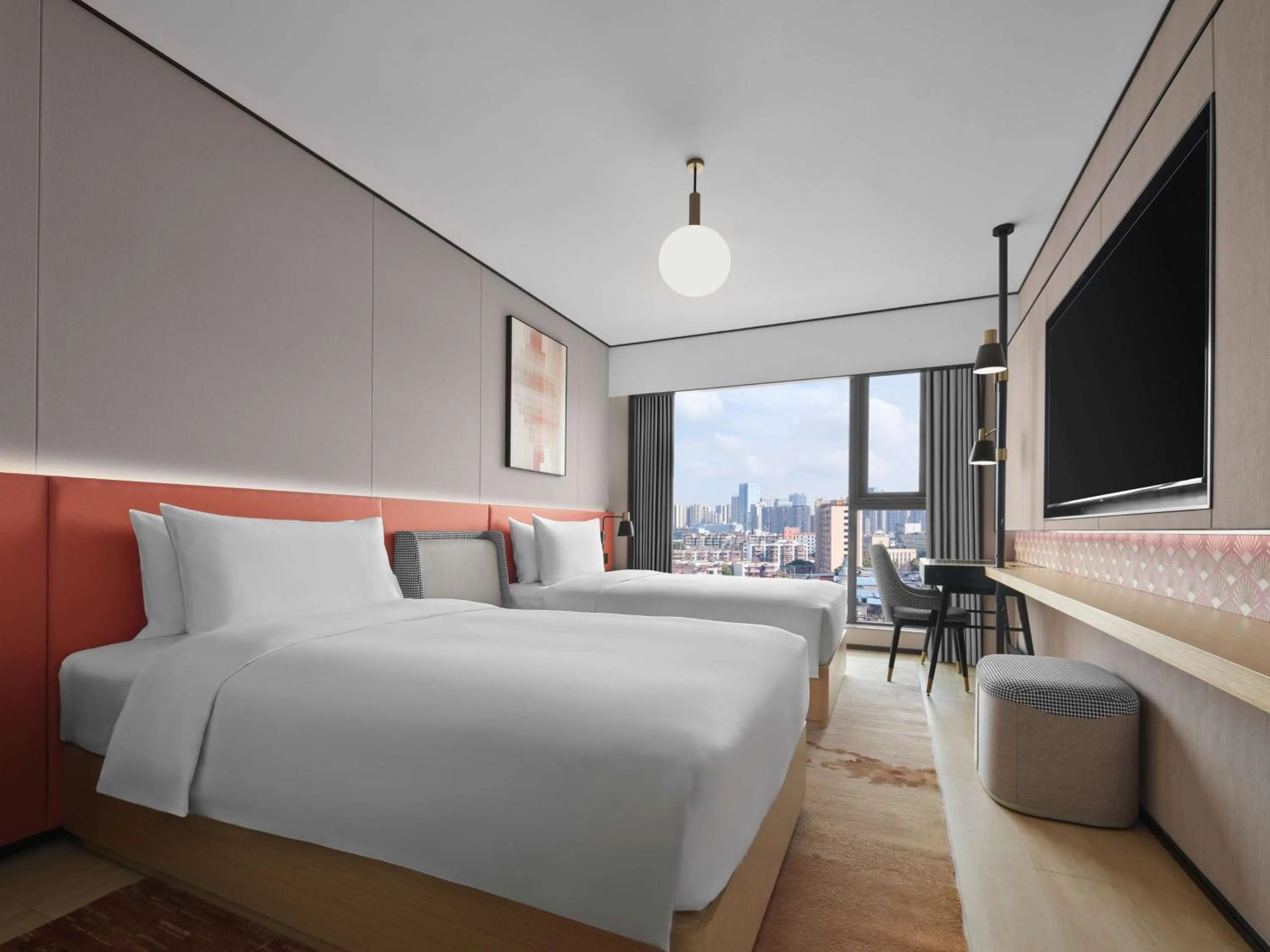 Bed in Hilton Garden Inn Chengdu Tianfu Panda Tower