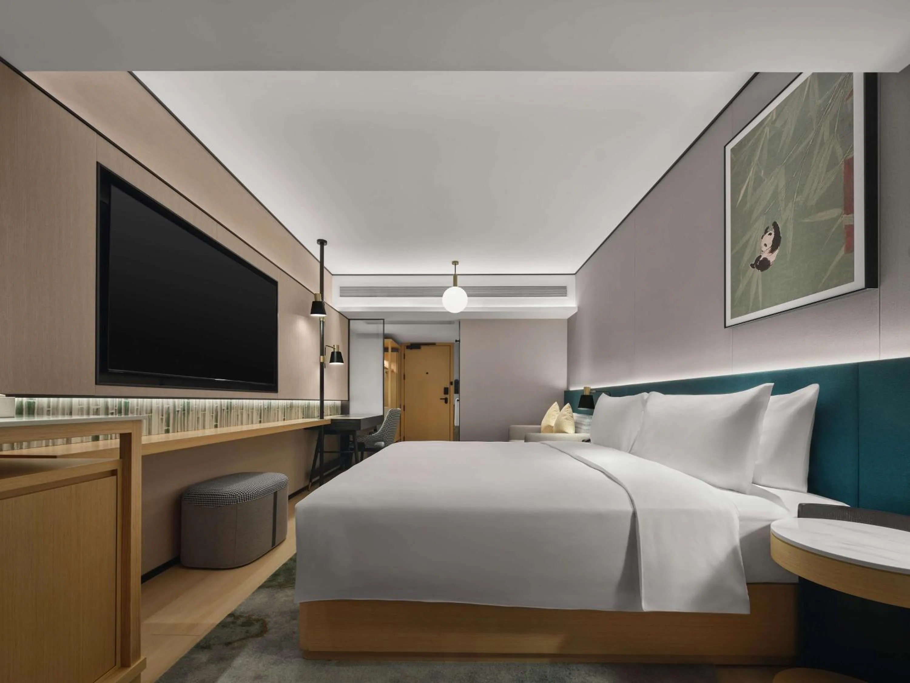 Bed in Hilton Garden Inn Chengdu Tianfu Panda Tower