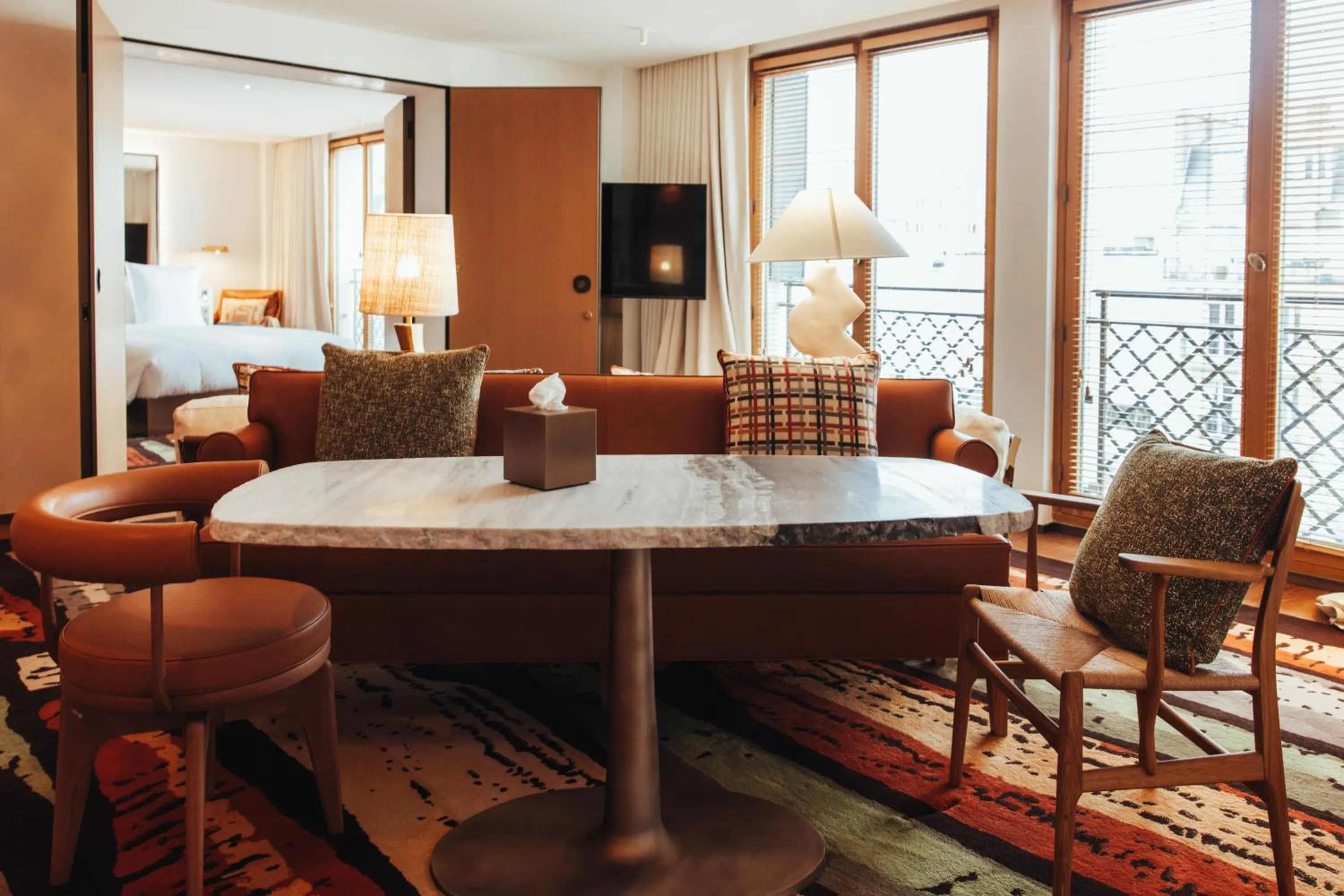 Bed in Hotel SAX Paris, LXR Hotels & Resorts