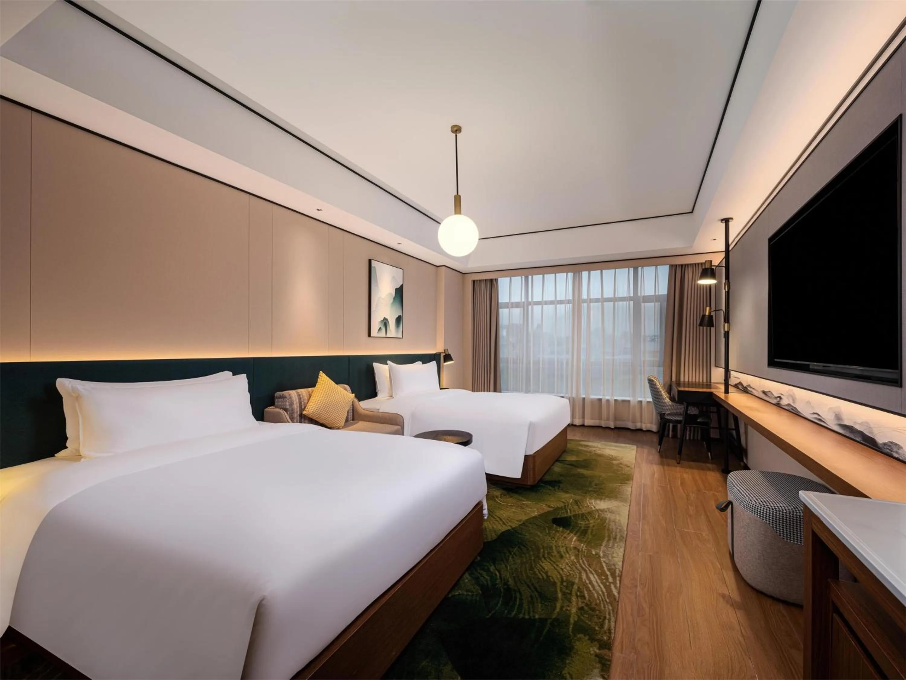 Living room, Bed in Hilton Garden Inn Zhangjiajie Wulingyuan