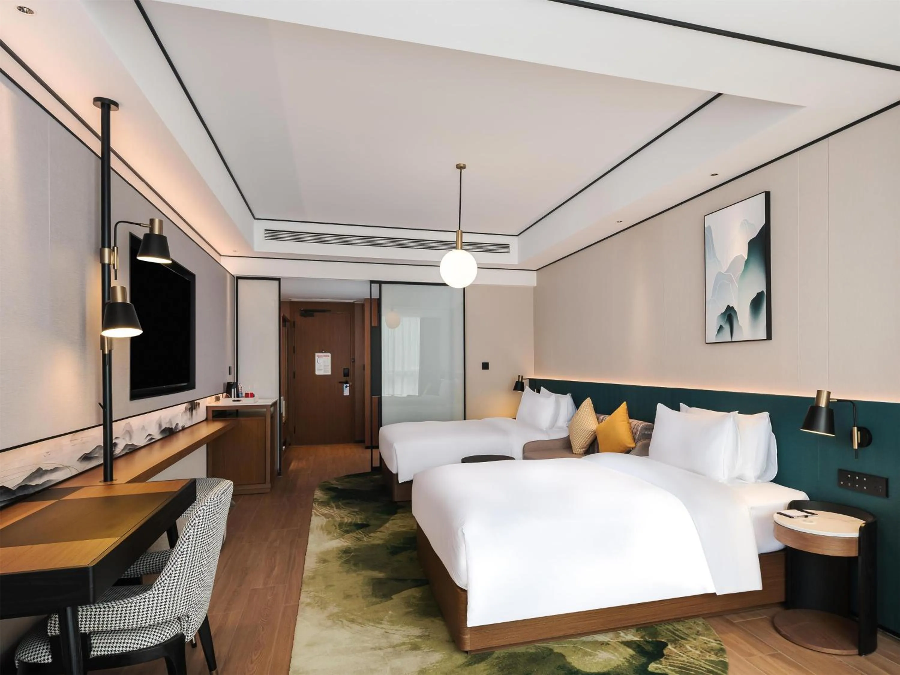 Living room, Bed in Hilton Garden Inn Zhangjiajie Wulingyuan