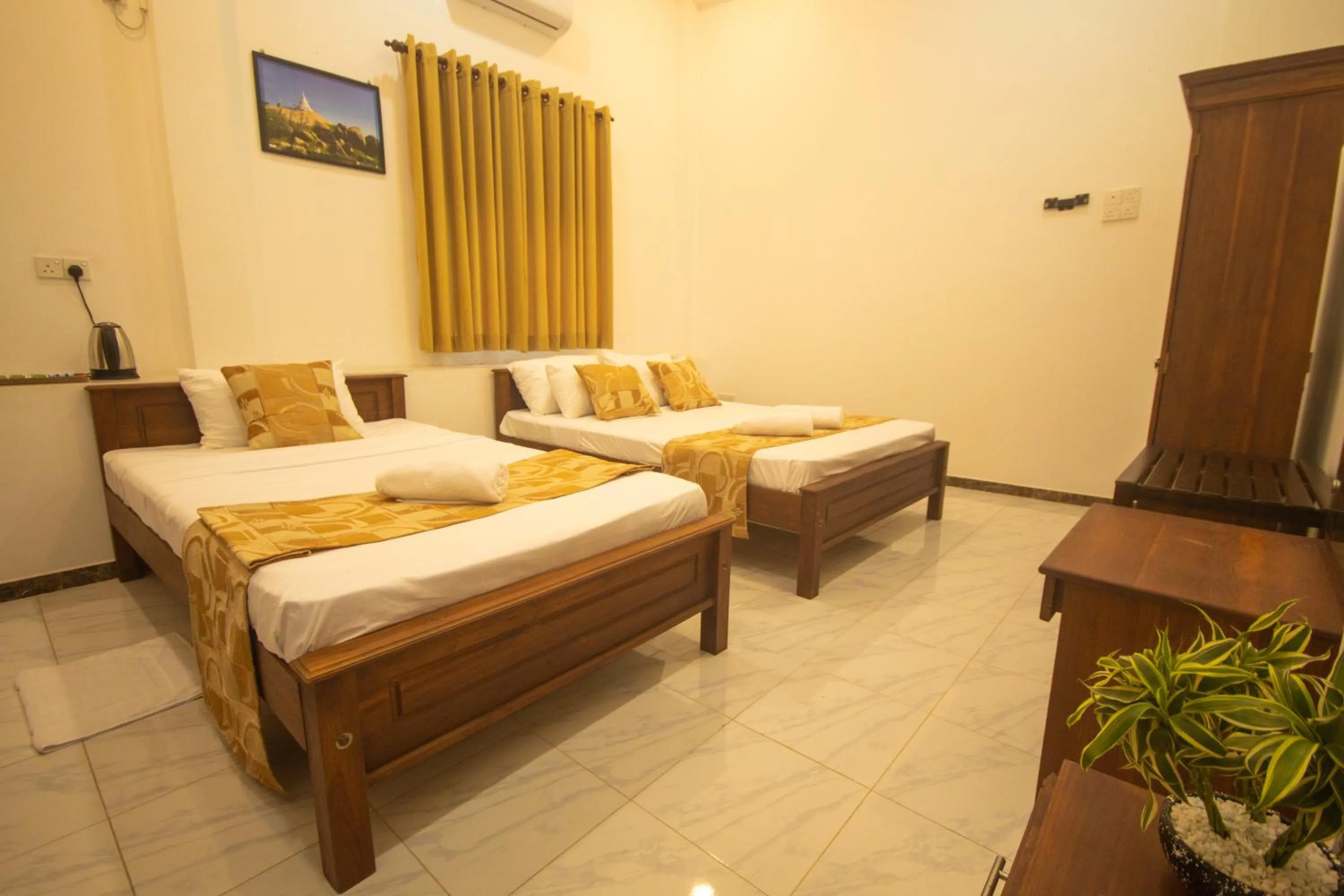 Bed in Hotel Silver Horse Dambulla