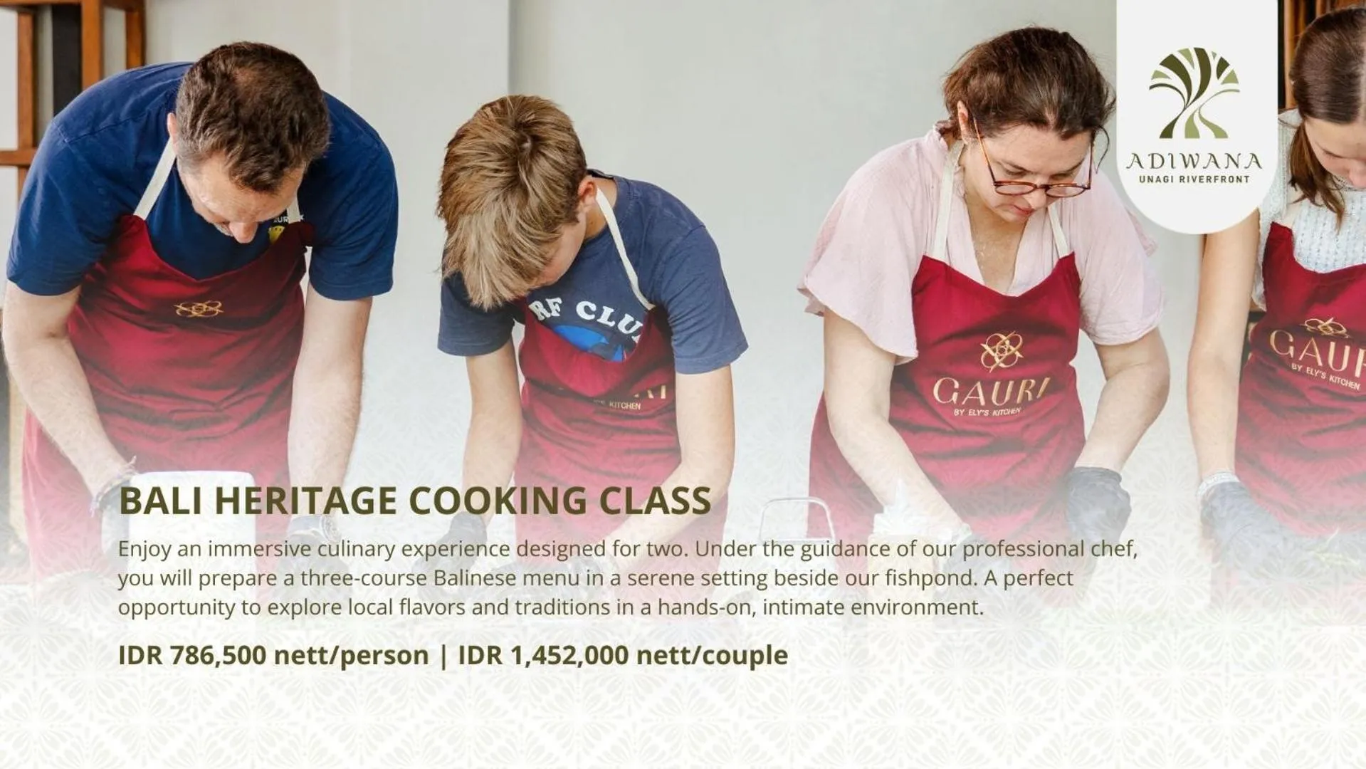 Food and drinks in Adiwana Unagi Riverfront