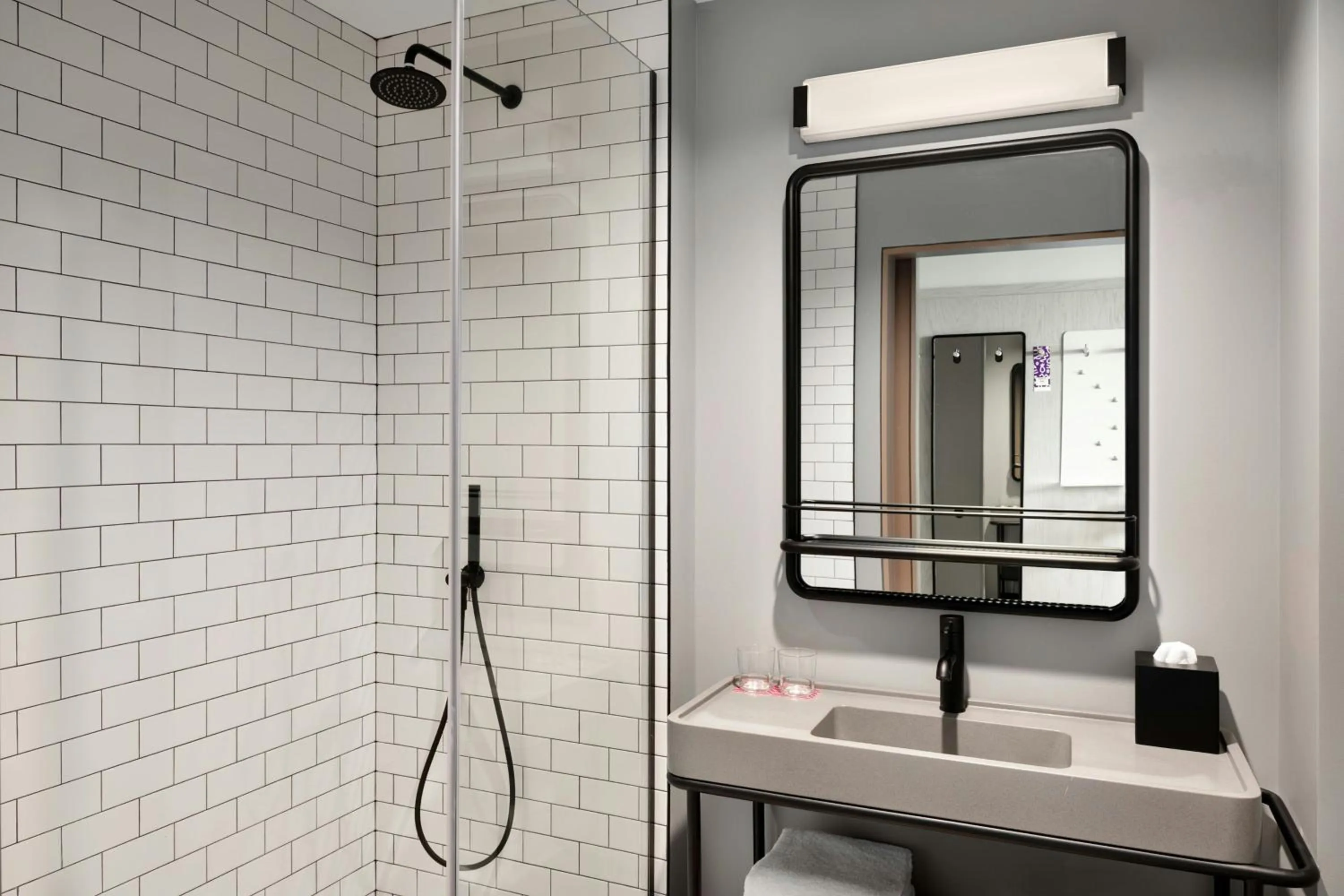 Bathroom in Moxy Charlotte Downtown