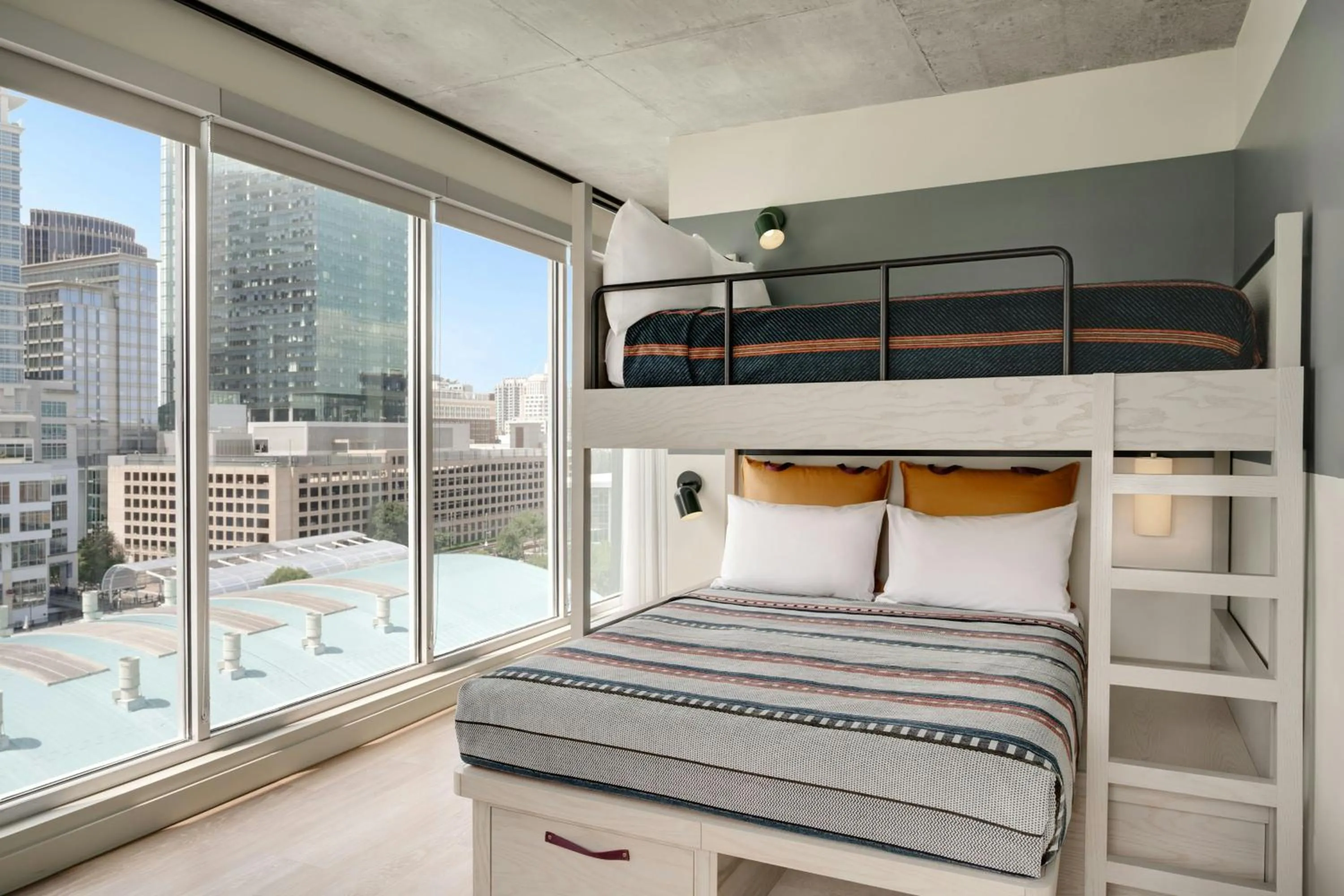 Photo of the whole room, Bed in Moxy Charlotte Downtown