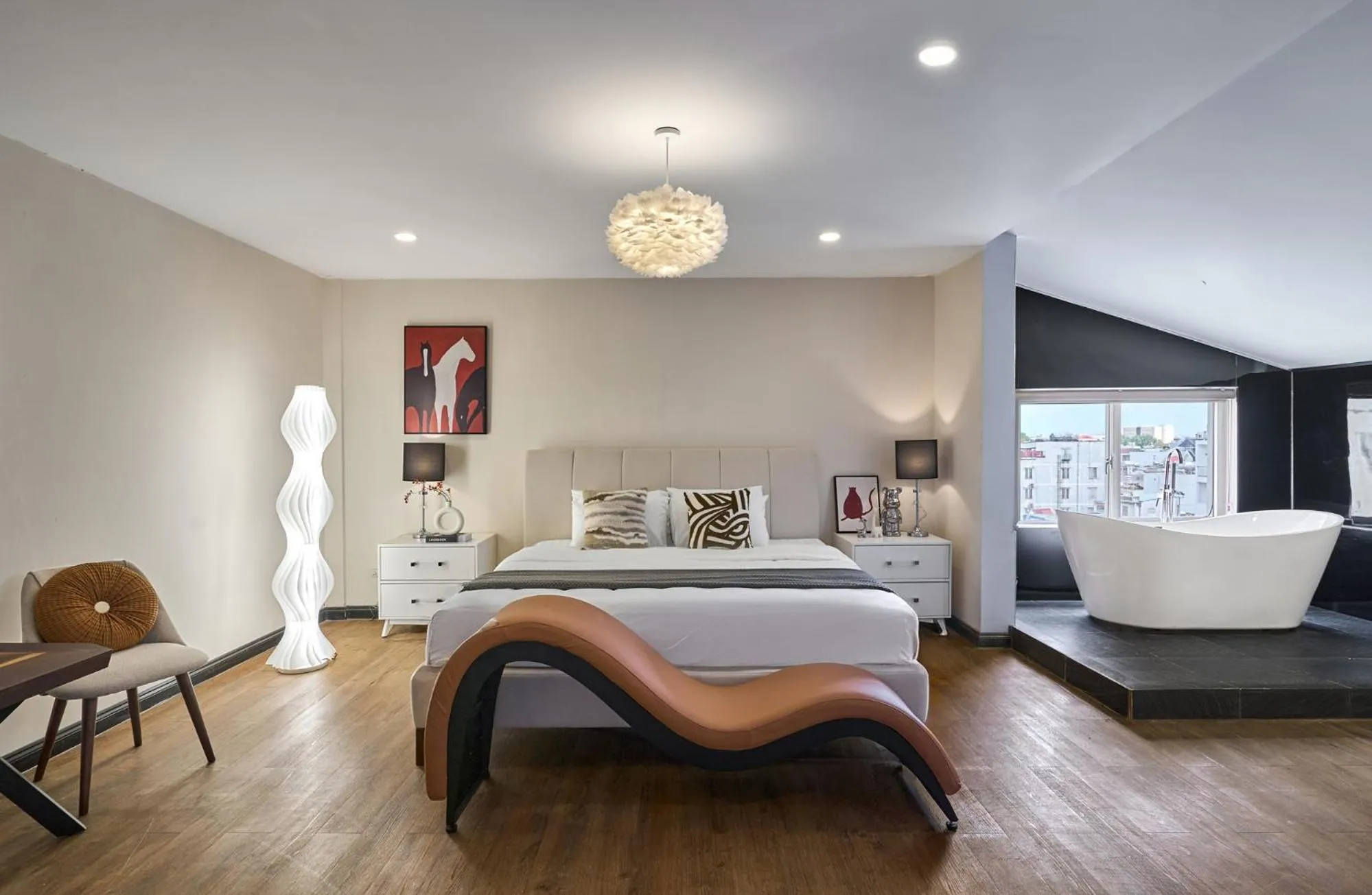 Bedroom, Bed in The Passion Lux Airport Hotel Apartment - Free Airport