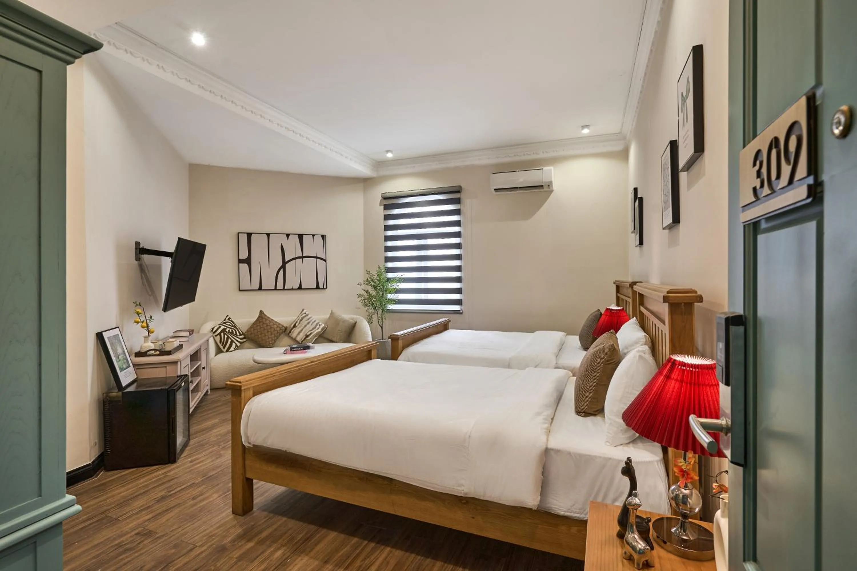 Bed in The Passion Lux Airport Hotel Apartment - Free Airport