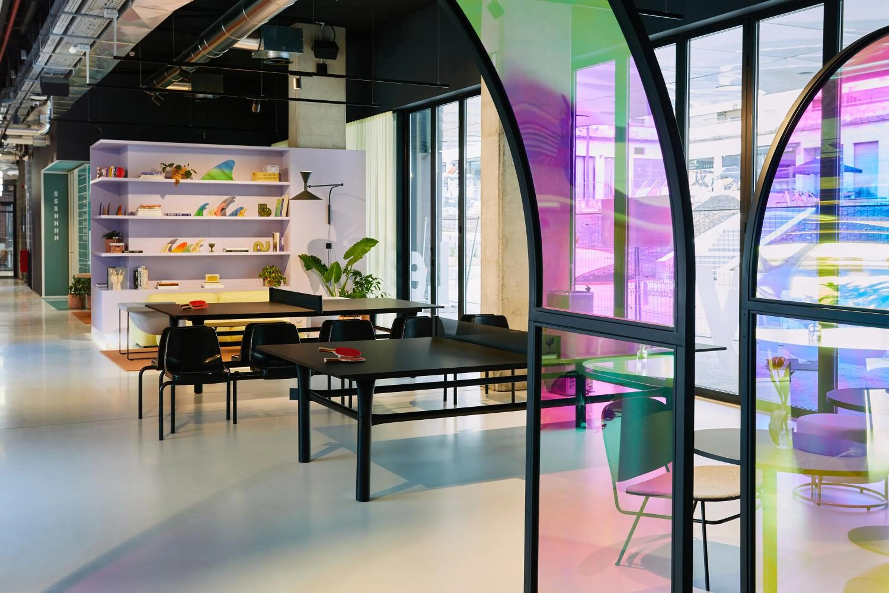 Seating area in The Social Hub San Sebastian Extended Stay