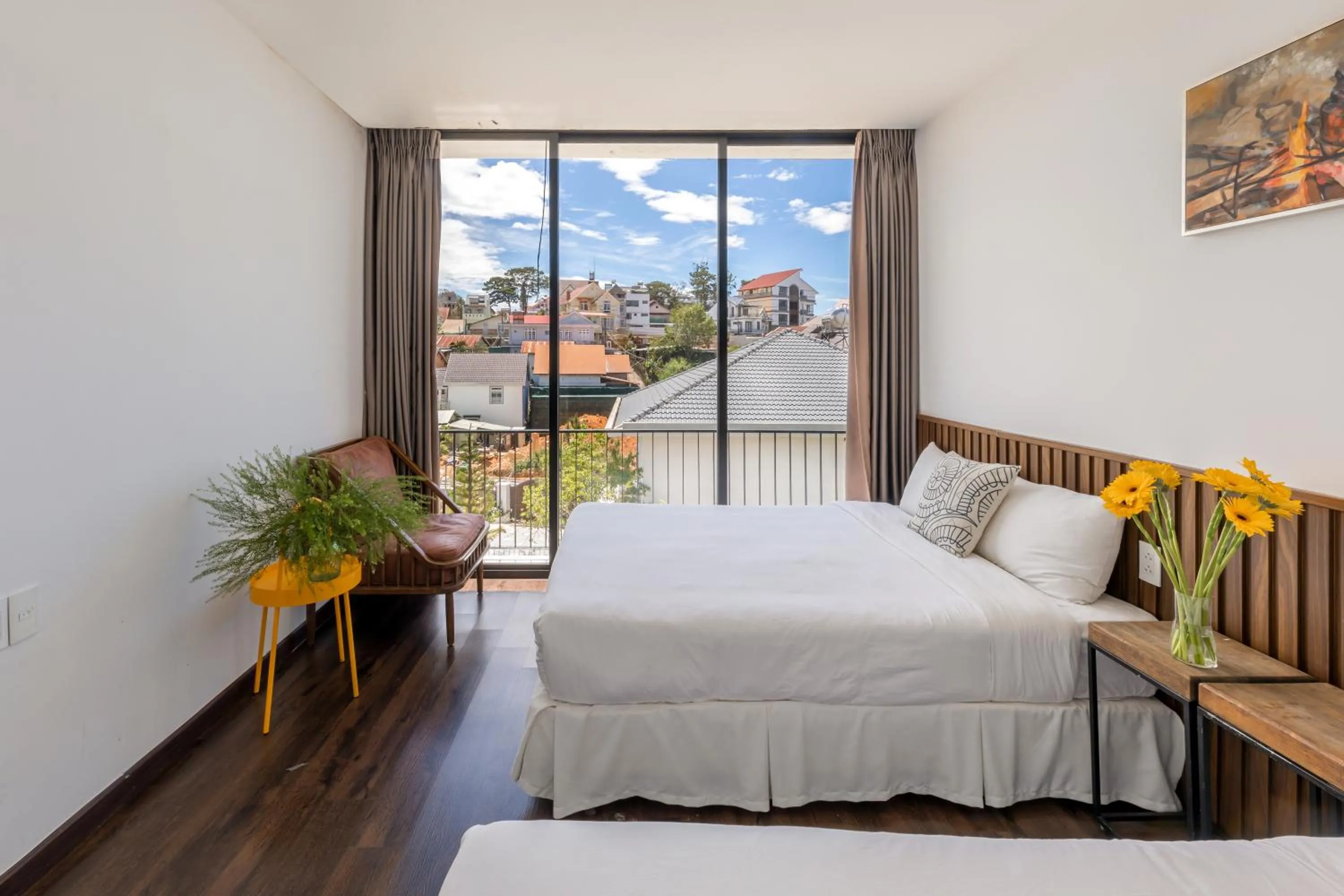 View (from property/room), Bed in D'Mai Xanh Boutique Hotel Da Lat
