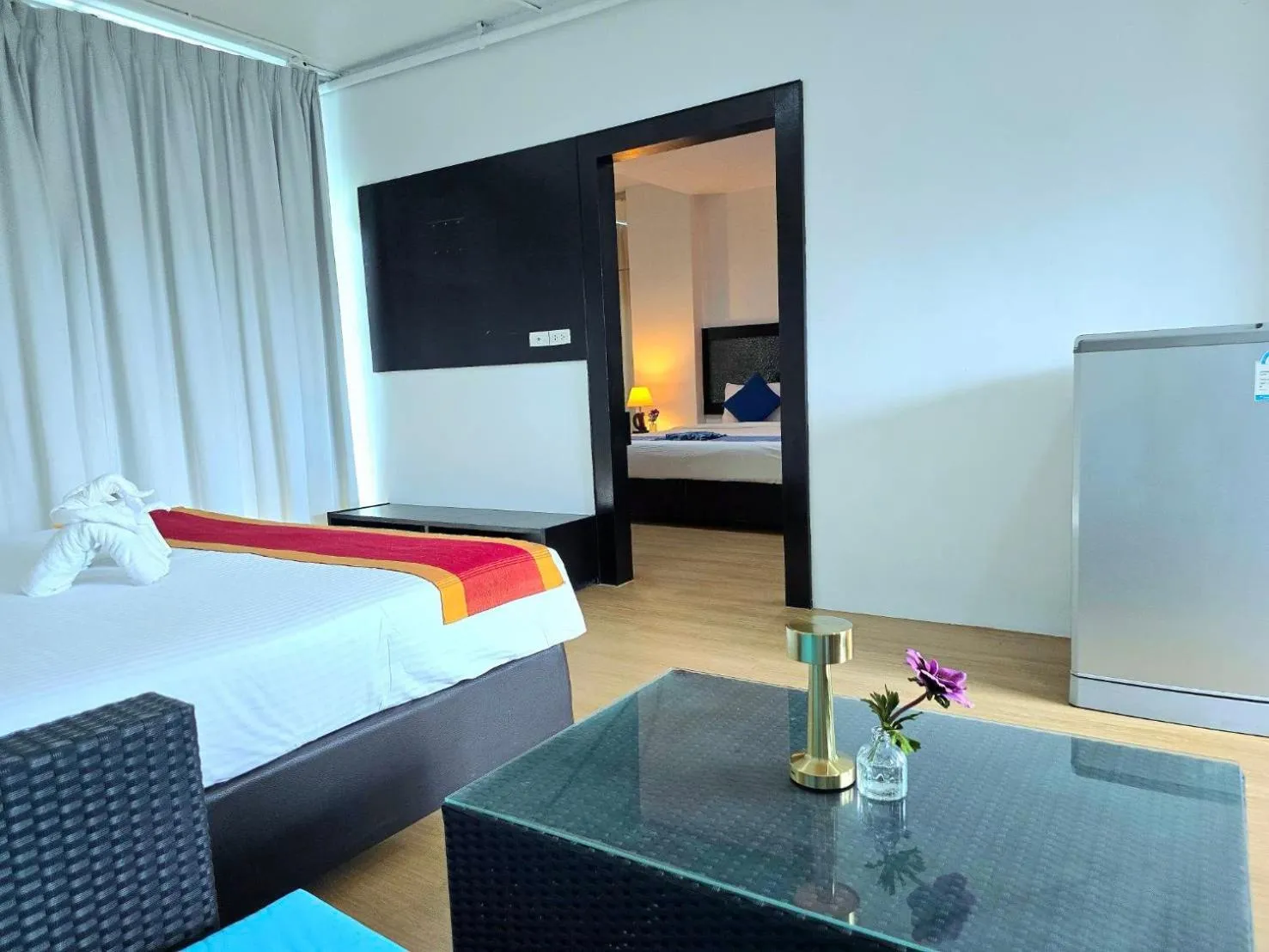 View (from property/room), Bed in The Regizt Jomtien Pattaya