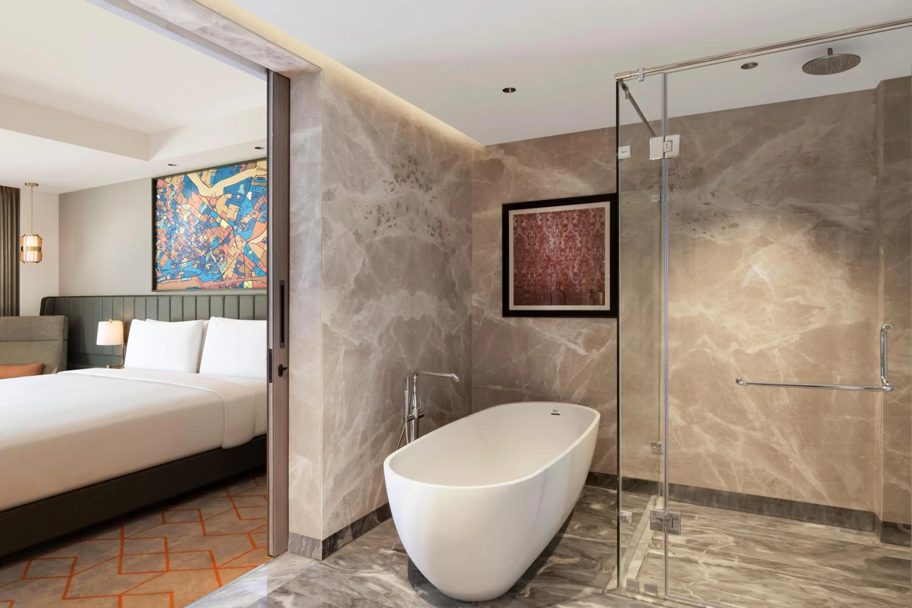 Shower, Bed in Crowne Plaza Lucknow by IHG