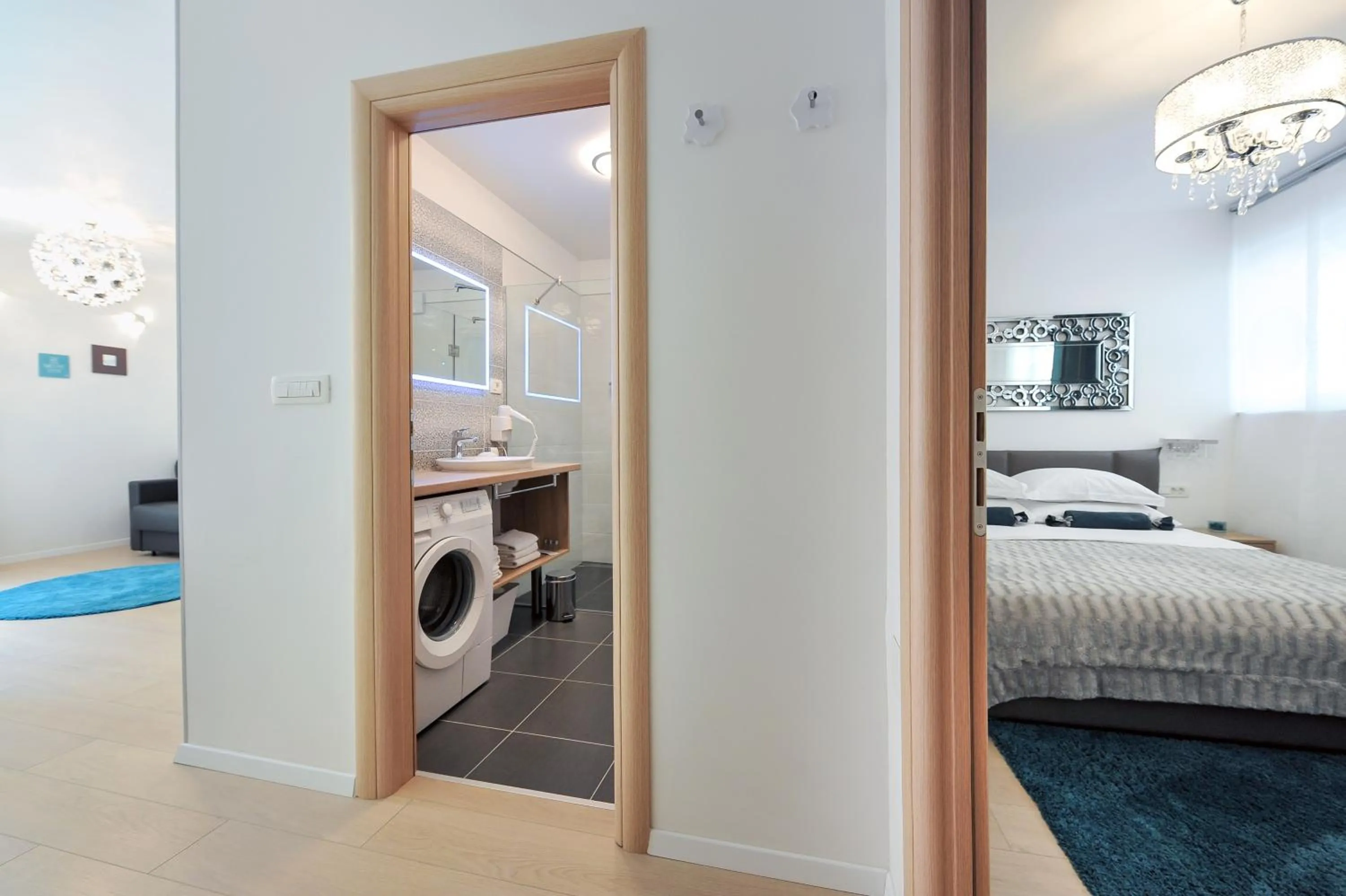 Bathroom, Bed in Luka Residence Apartments