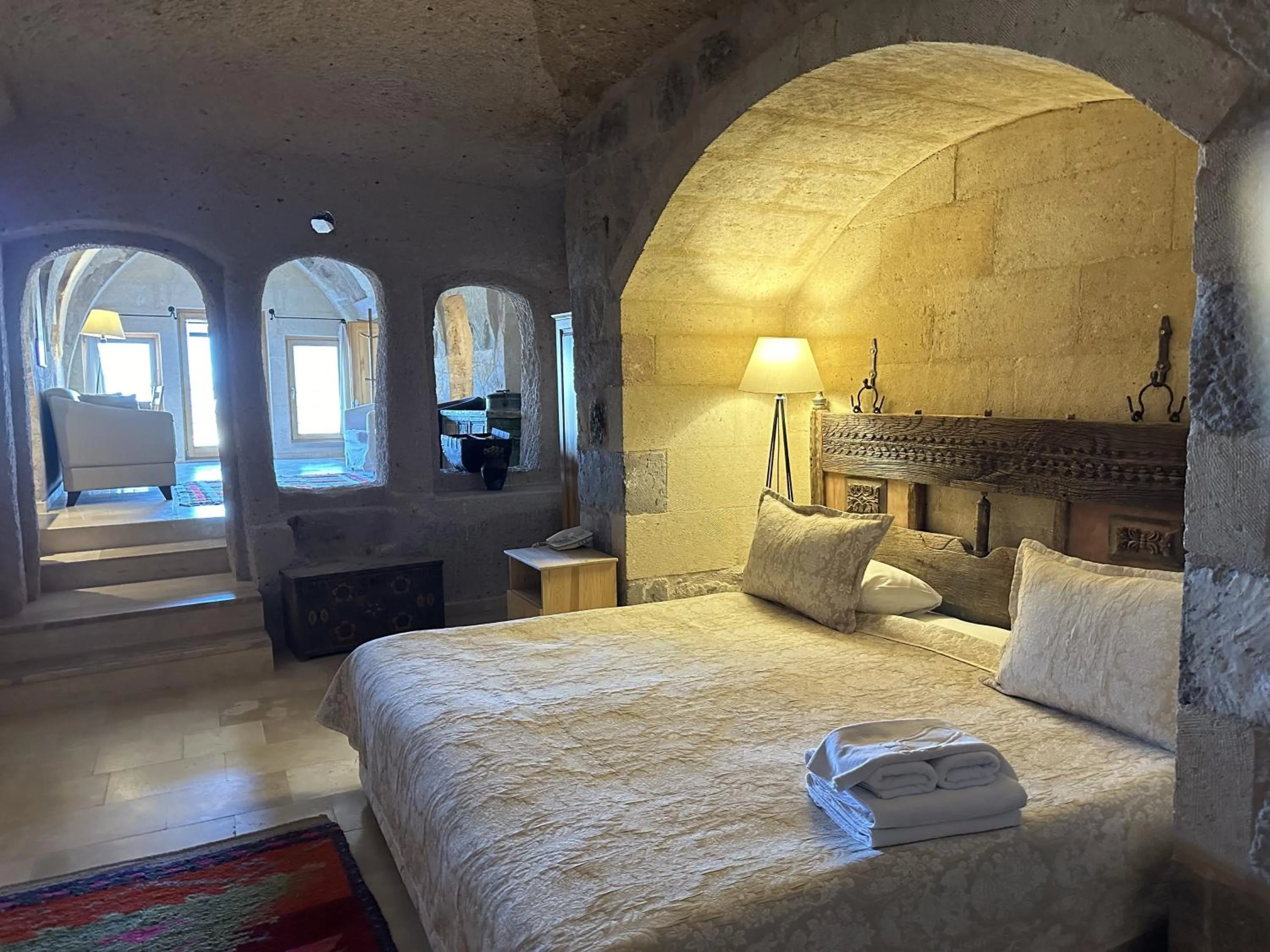 Bed in Kistar Cave Hotel