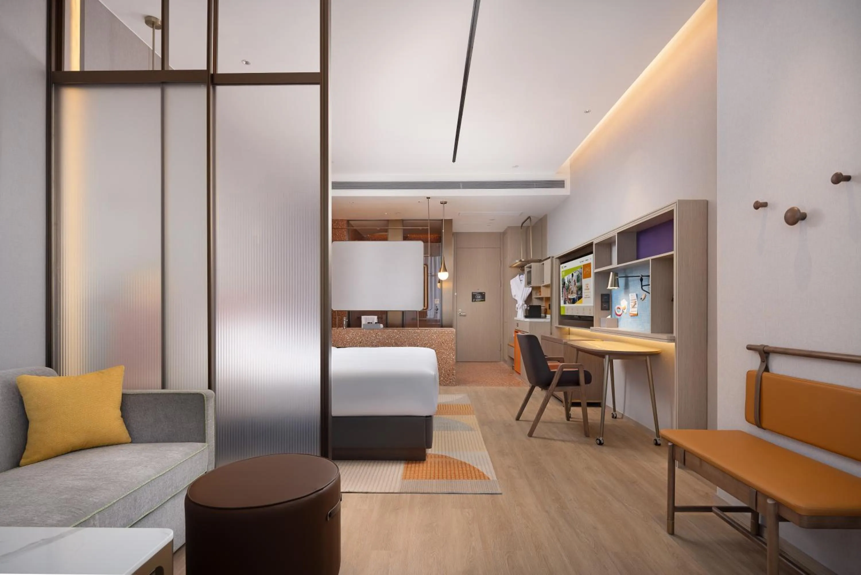 Living room in Home2 Suite by Hilton Ningbo Yinzhou